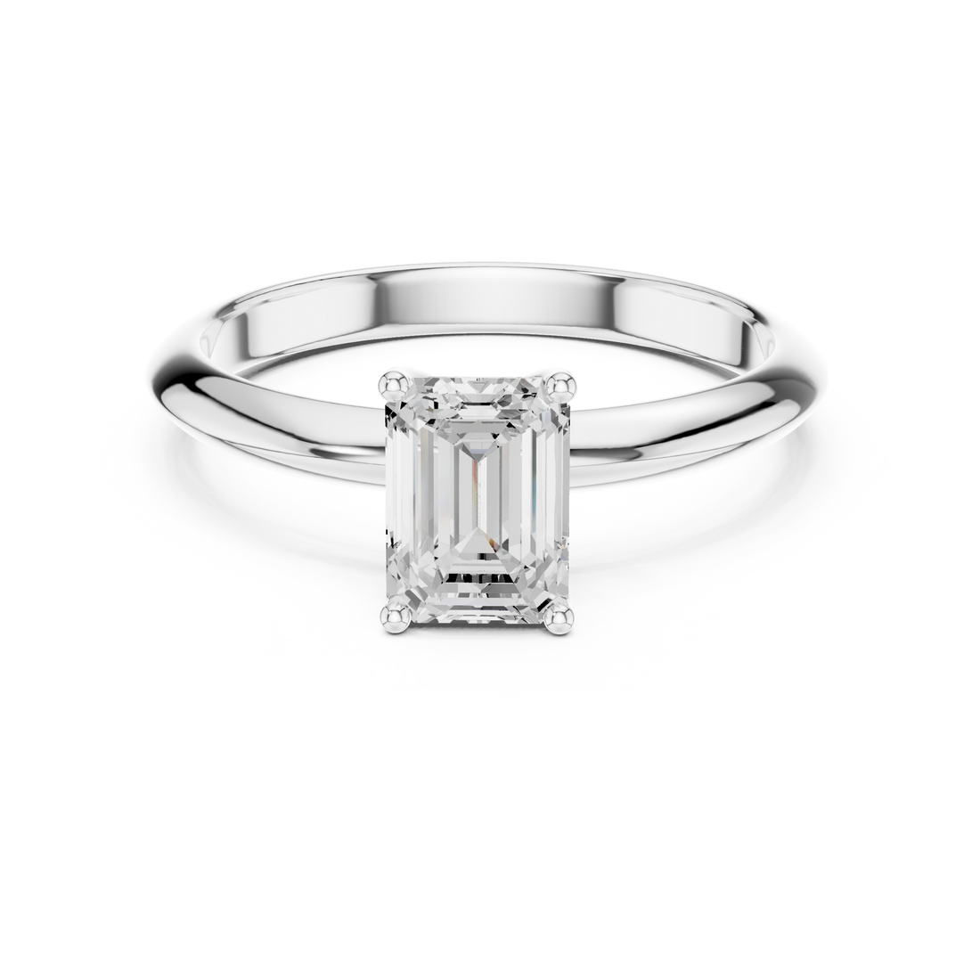 Smooth polished wedding band ring.