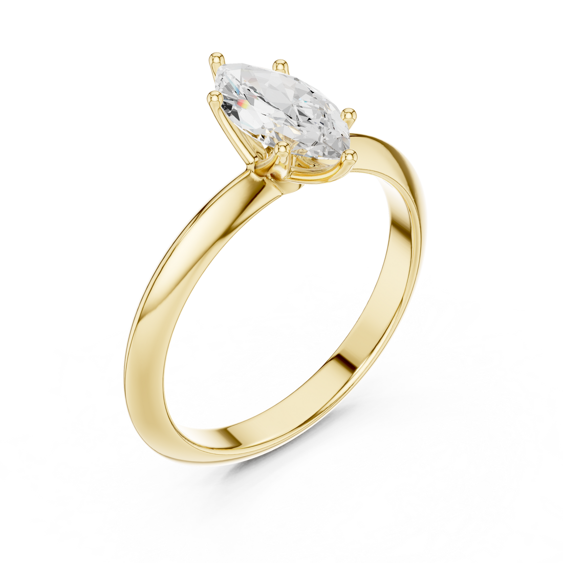 Classic round diamond band with polished gold finish.