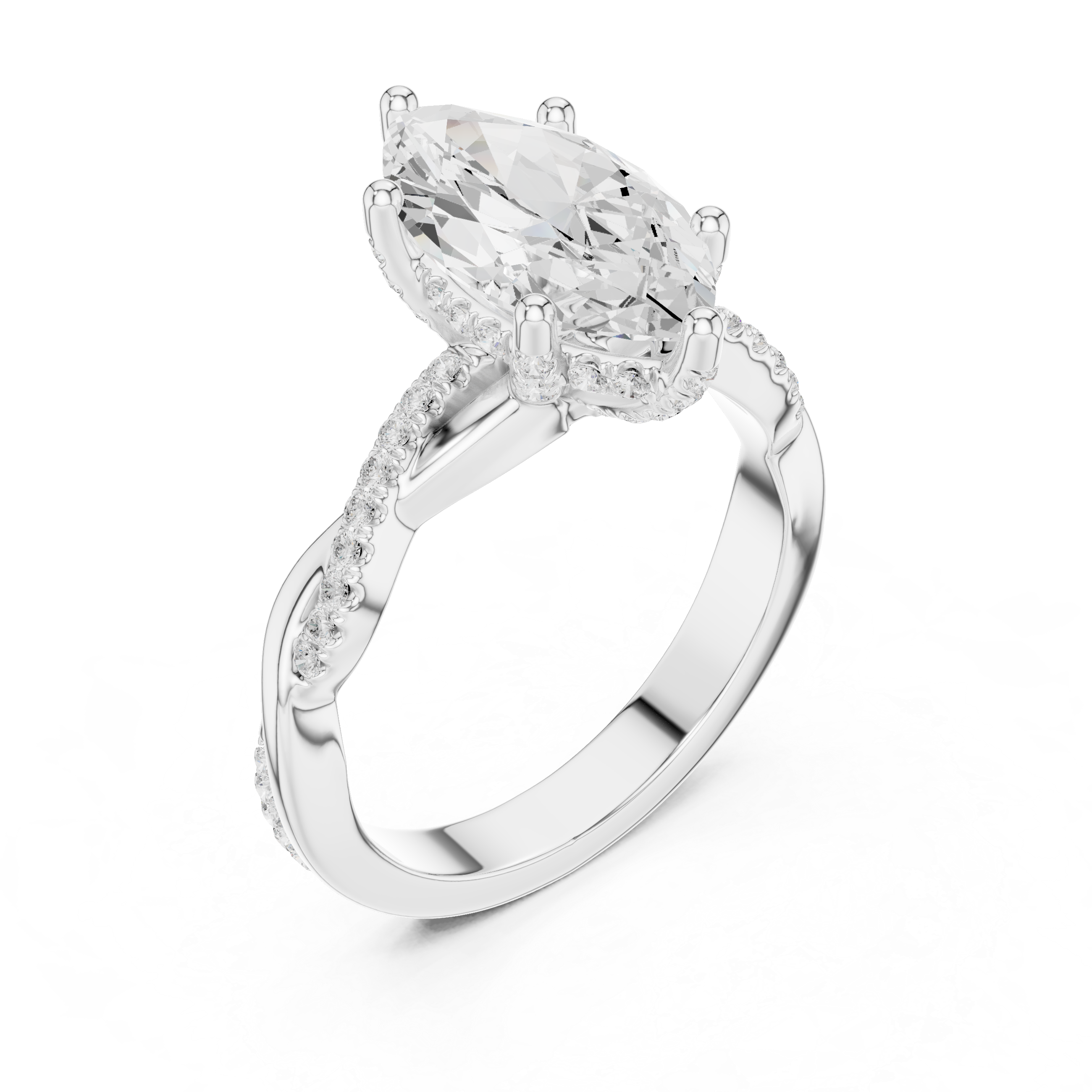 Modern  three stone accent design