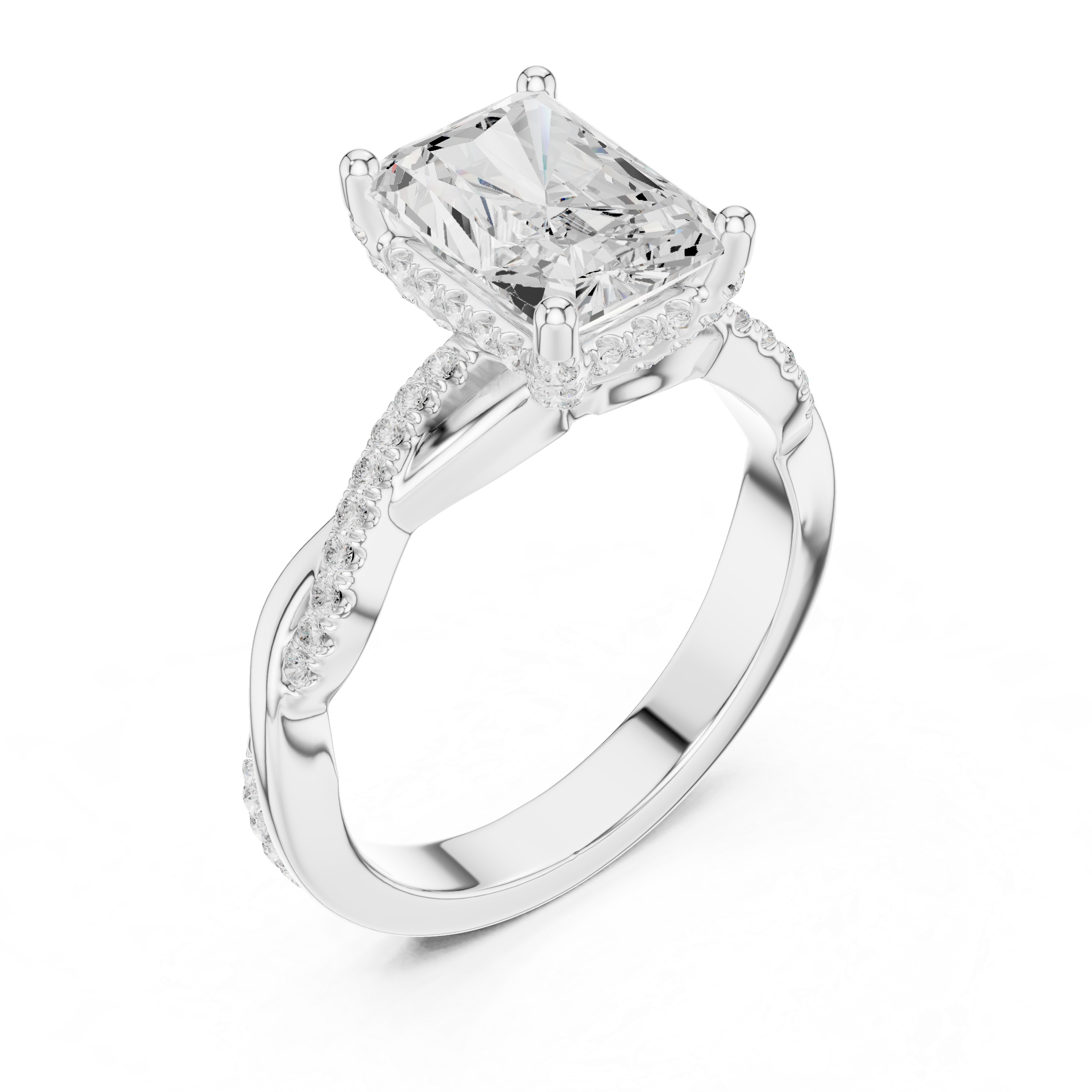 Three stone  with accent diamonds