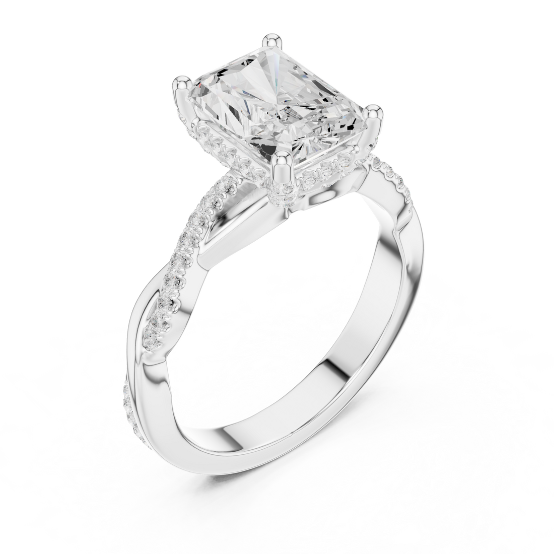Three stone  with accent diamonds