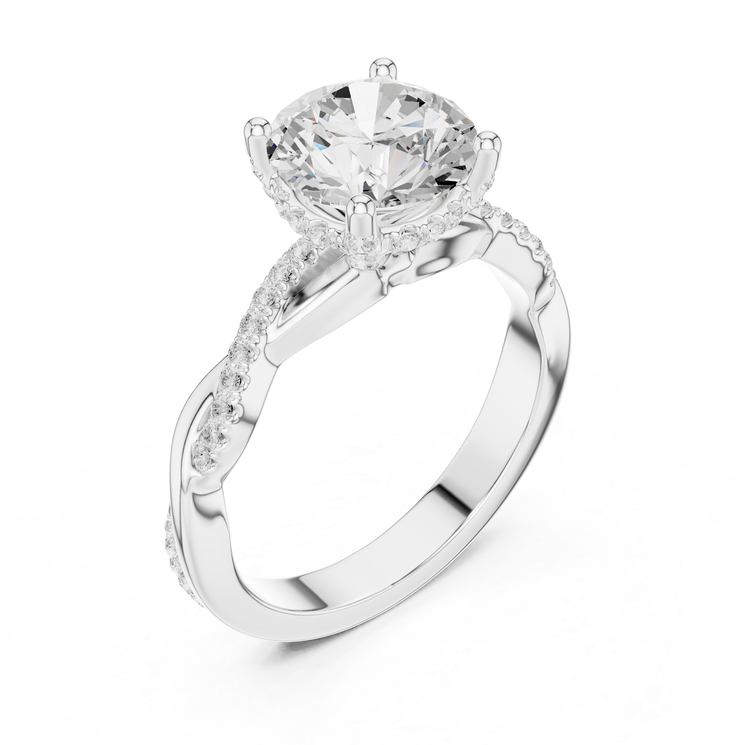 Three stone  with accent diamonds