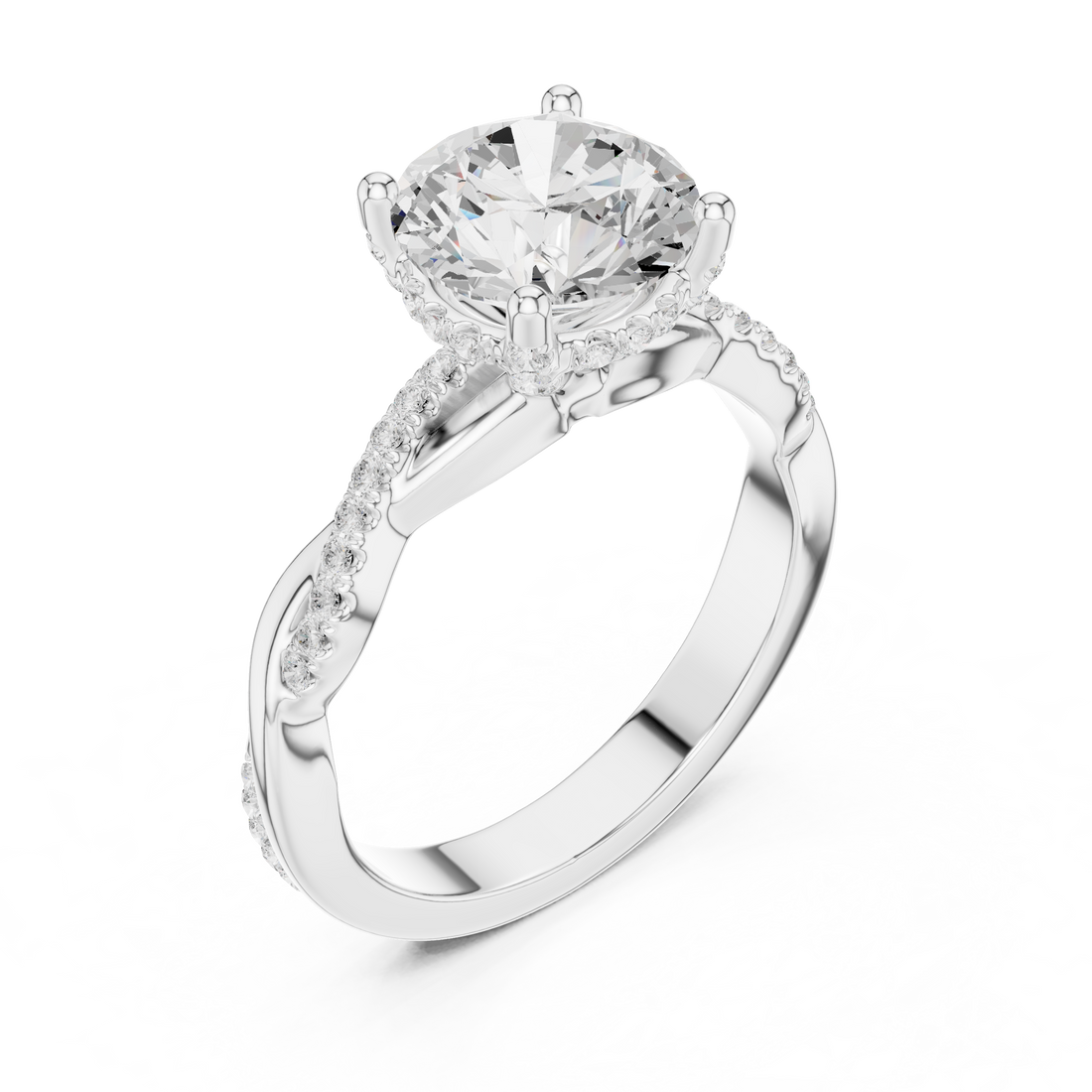 Three stone  with accent diamonds