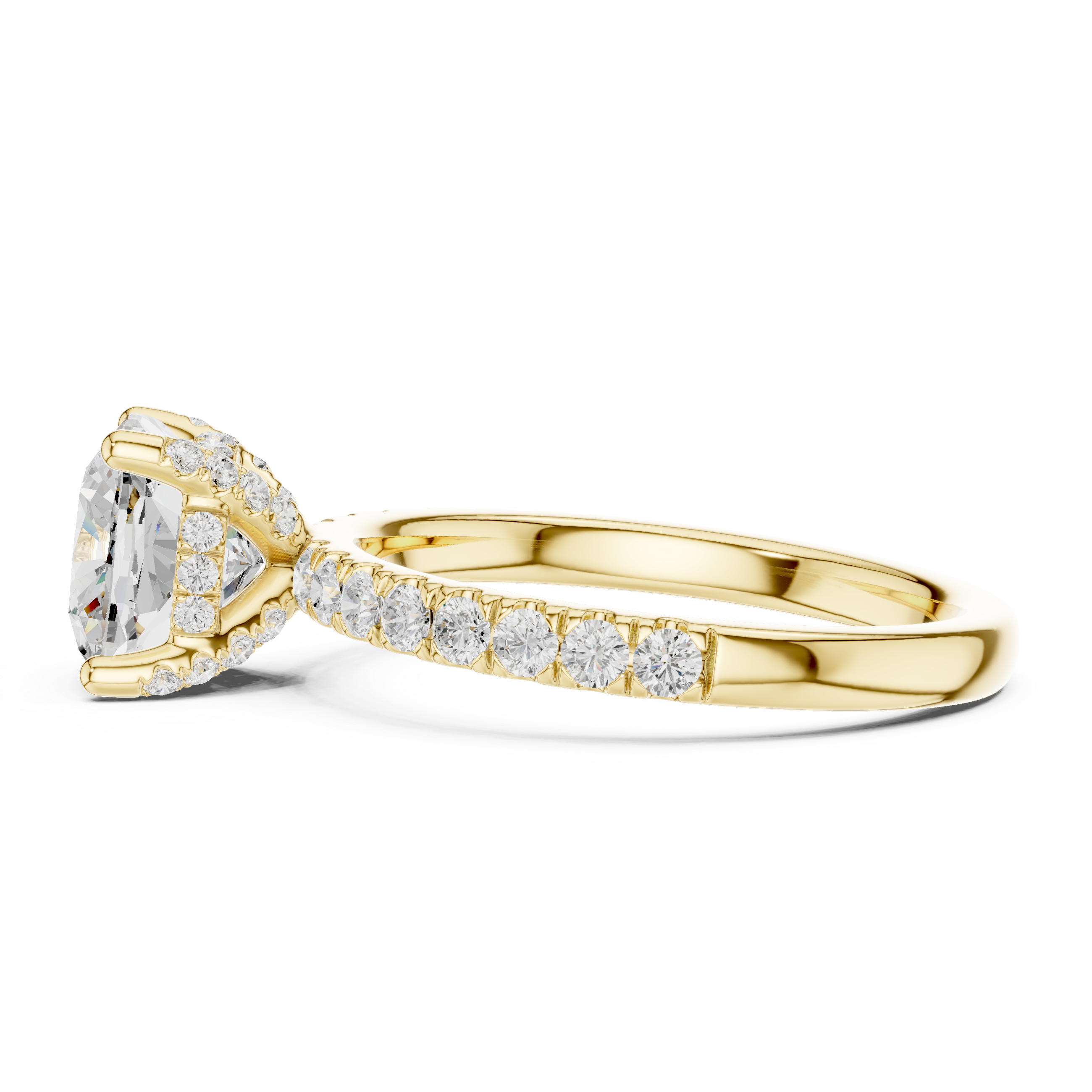 Three stone  with accent diamonds