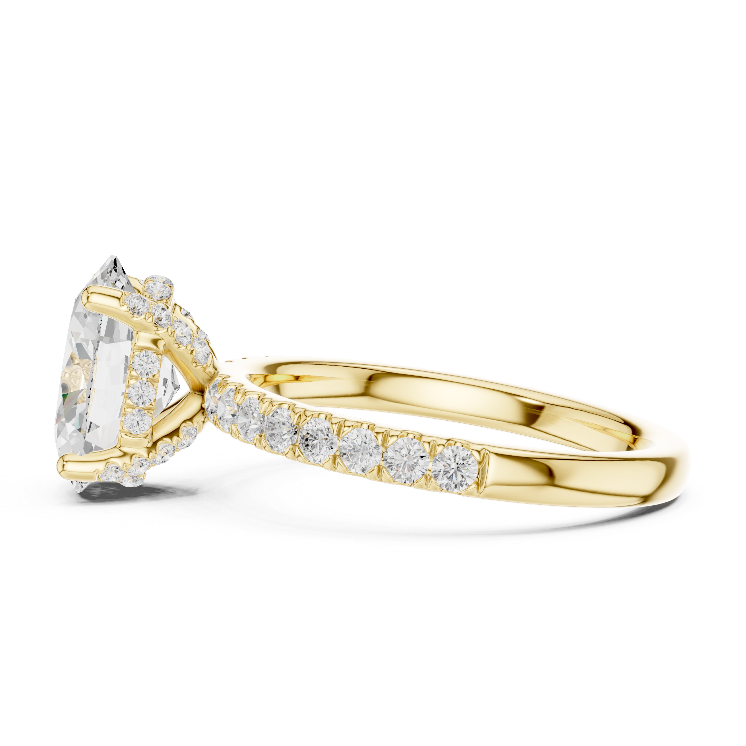 Three stone  with accent diamonds