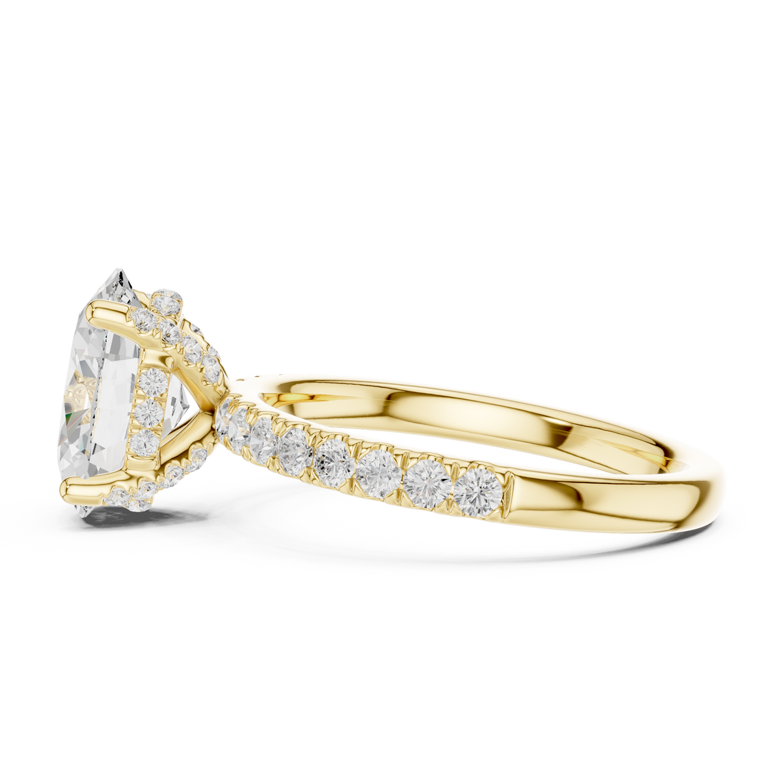 Three stone  with accent diamonds