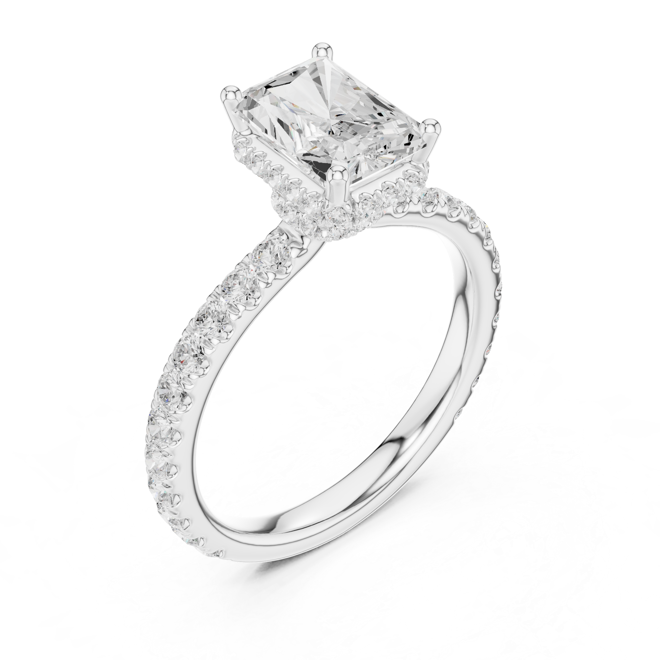 Three stone  with accent diamonds