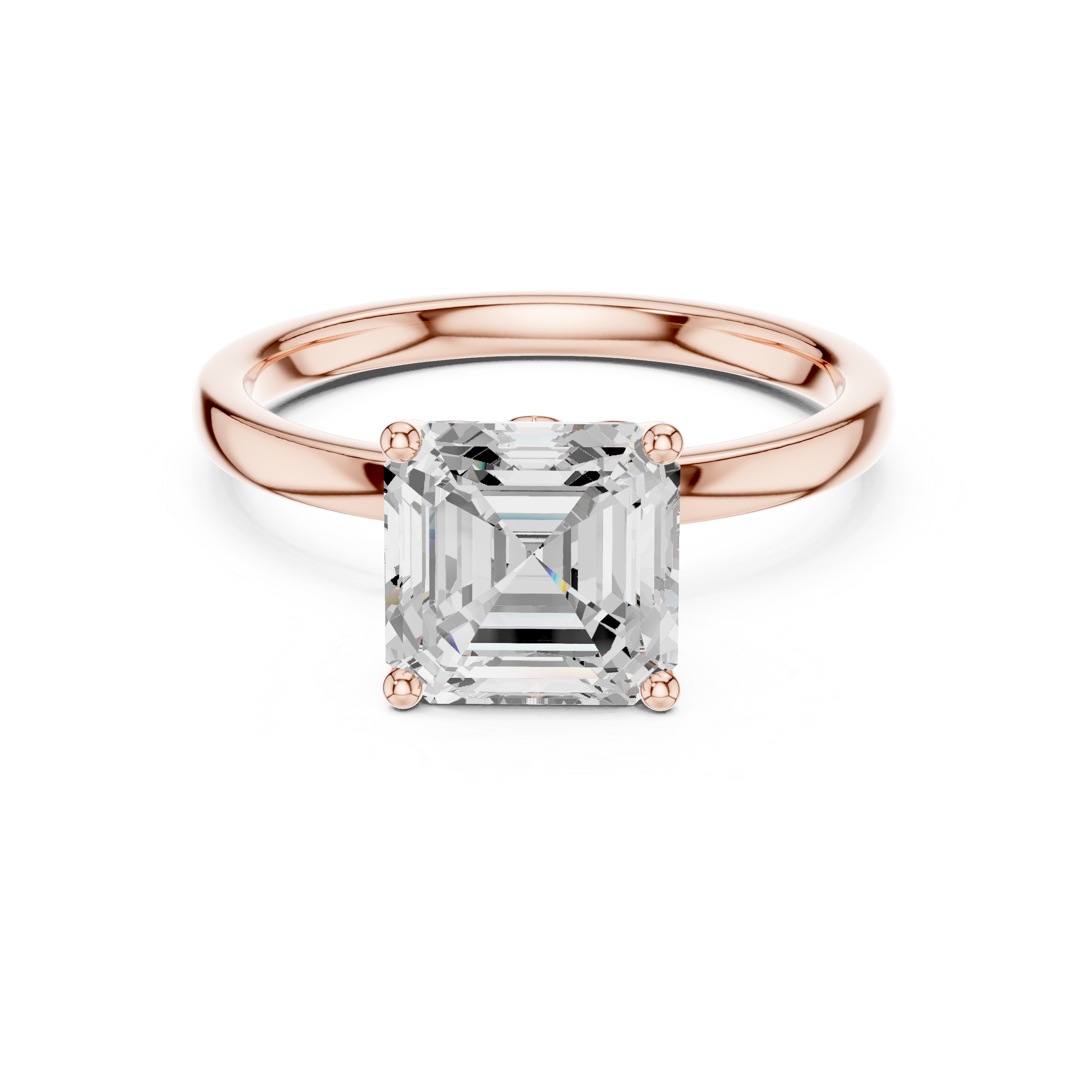 Sparkling Asscher Cut Diamond Solitaire Engagement Ring Classic Elegance close-up accent detail