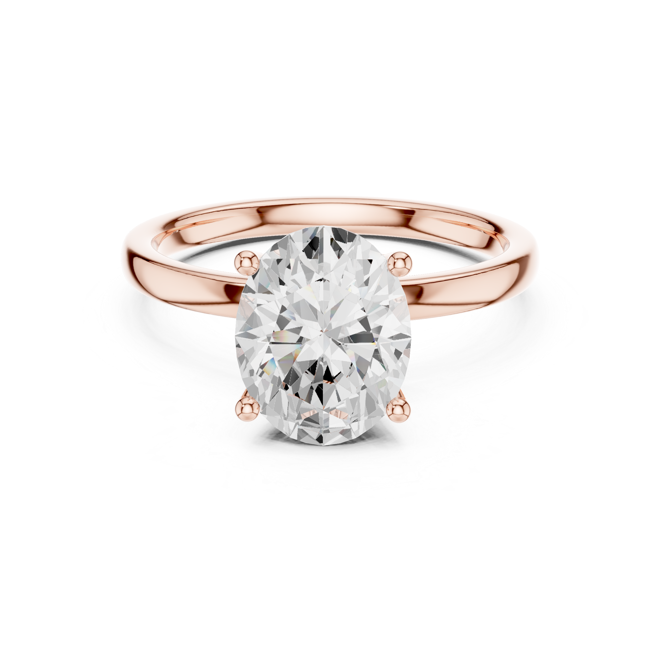 Timeless Oval Cut Diamond Solitaire Engagement Ring with Hidden Accent Diamonds accent stones classic look
