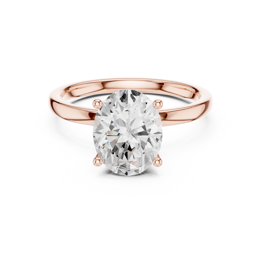 Timeless Oval Cut Diamond Solitaire Engagement Ring with Hidden Accent Diamonds accent stones classic look