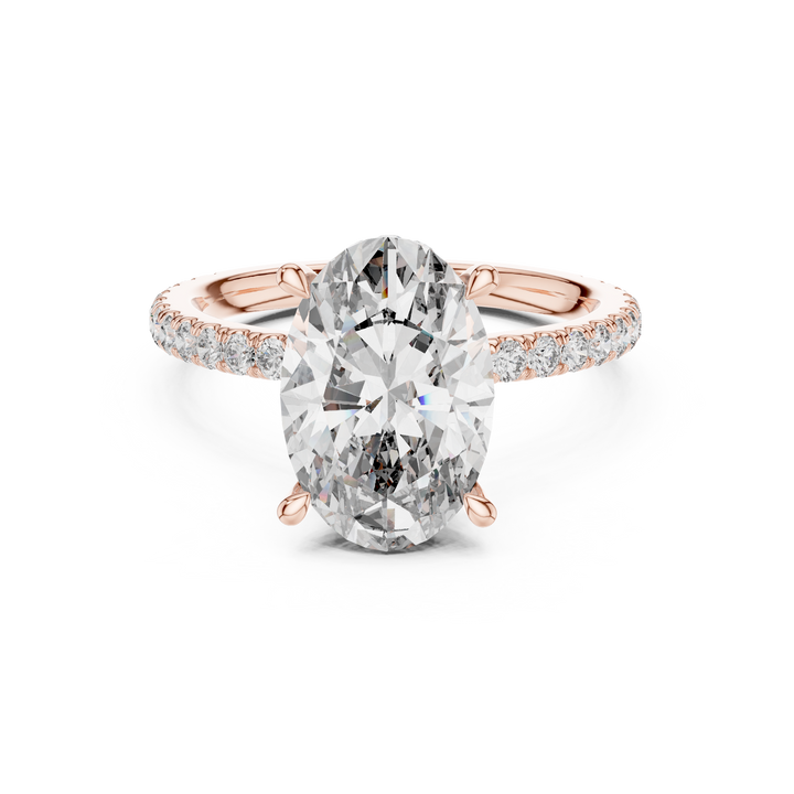 Cushion Cut Diamond Solitaire with Pavé Band