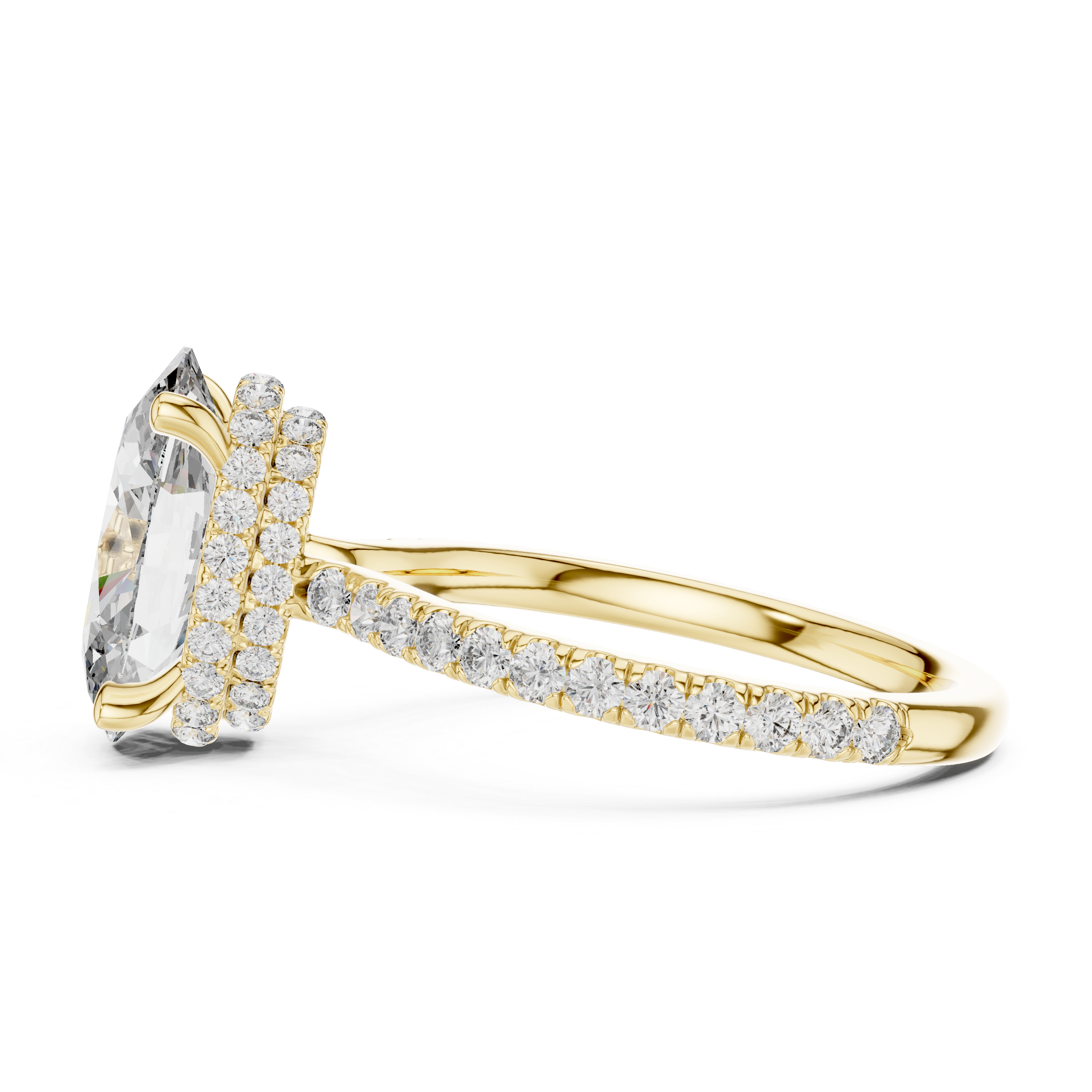 Cushion Cut Diamond Solitaire with Pavé Band