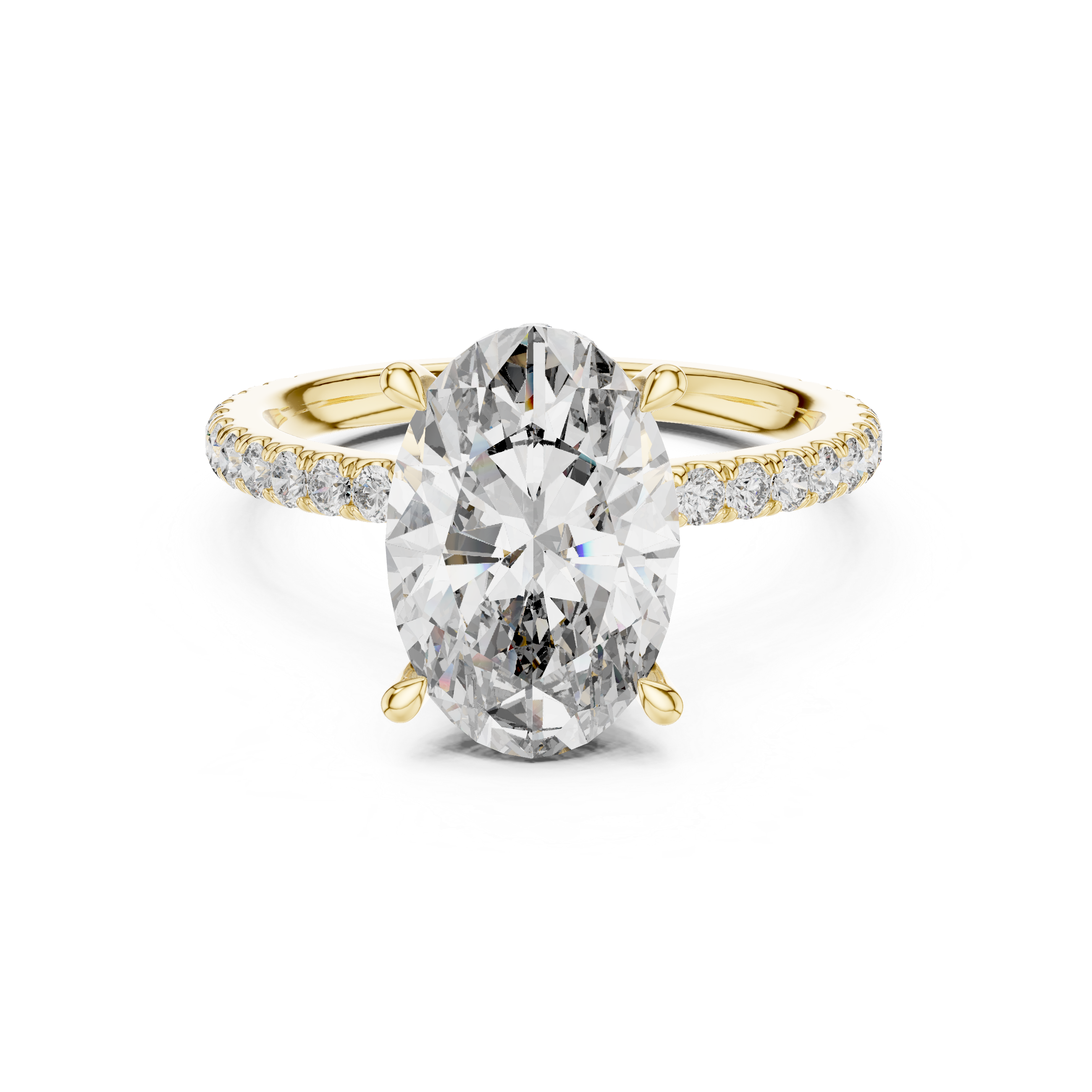 Cushion Cut Diamond Solitaire with Pavé Band