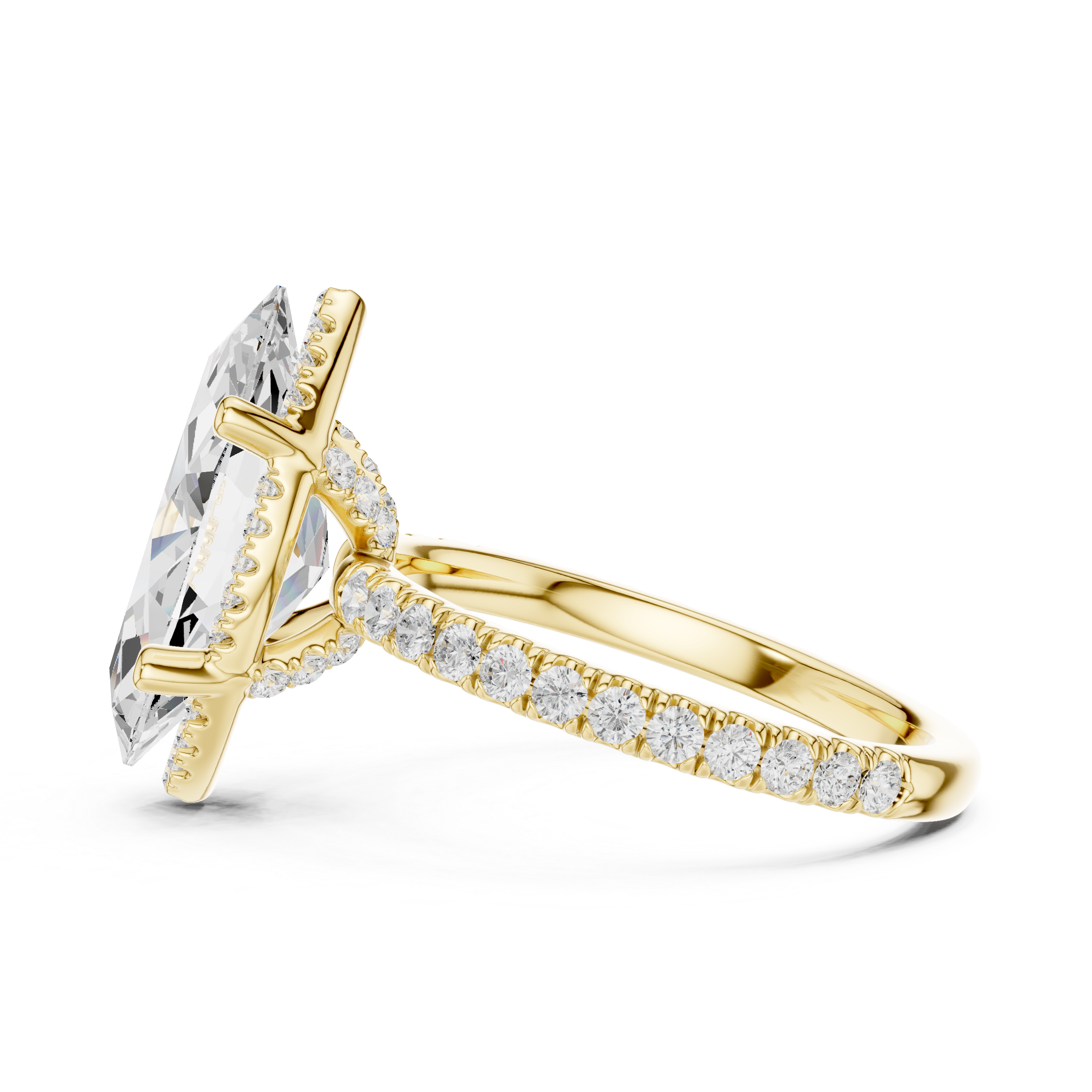 Three stone  with accent diamonds