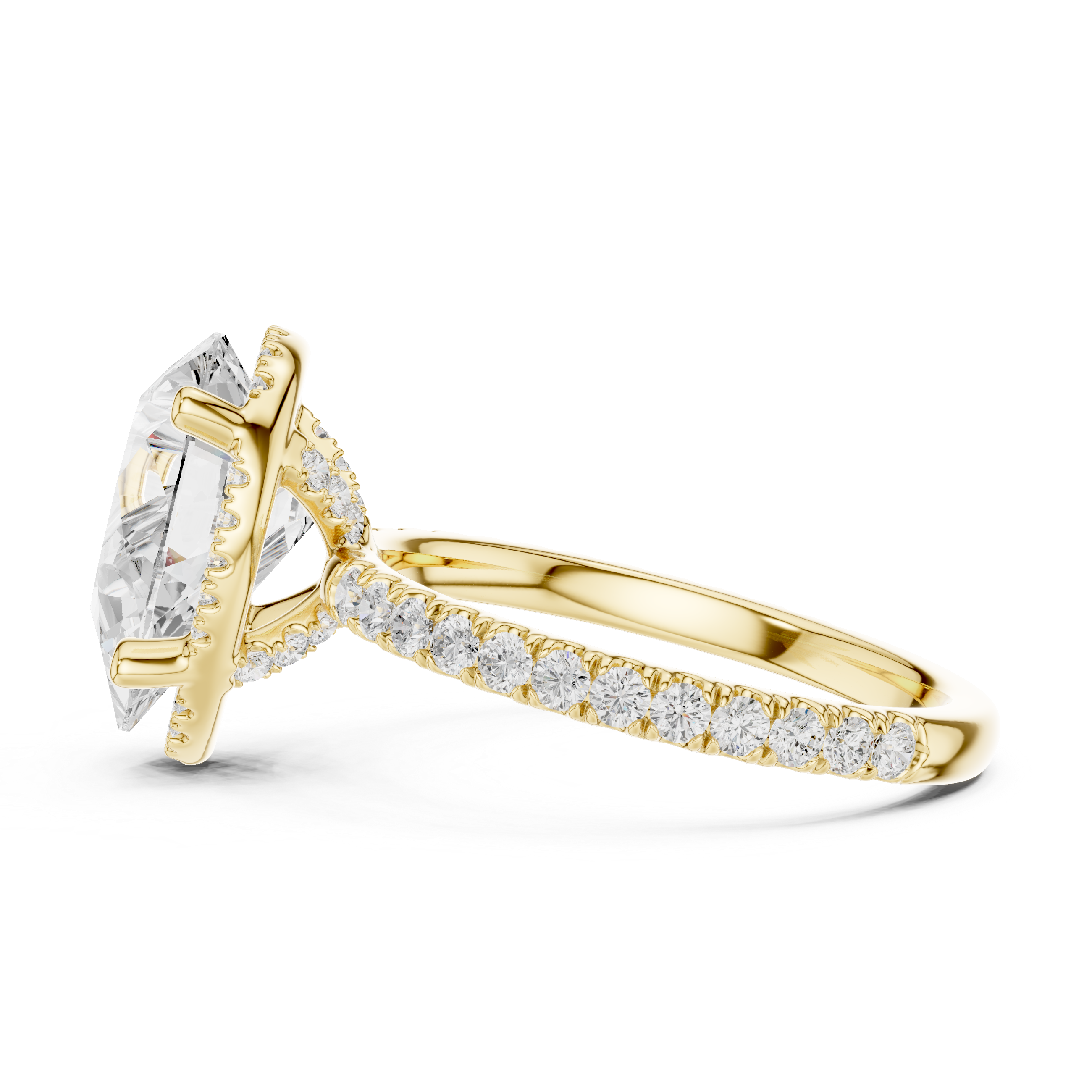 Three stone  with accent diamonds