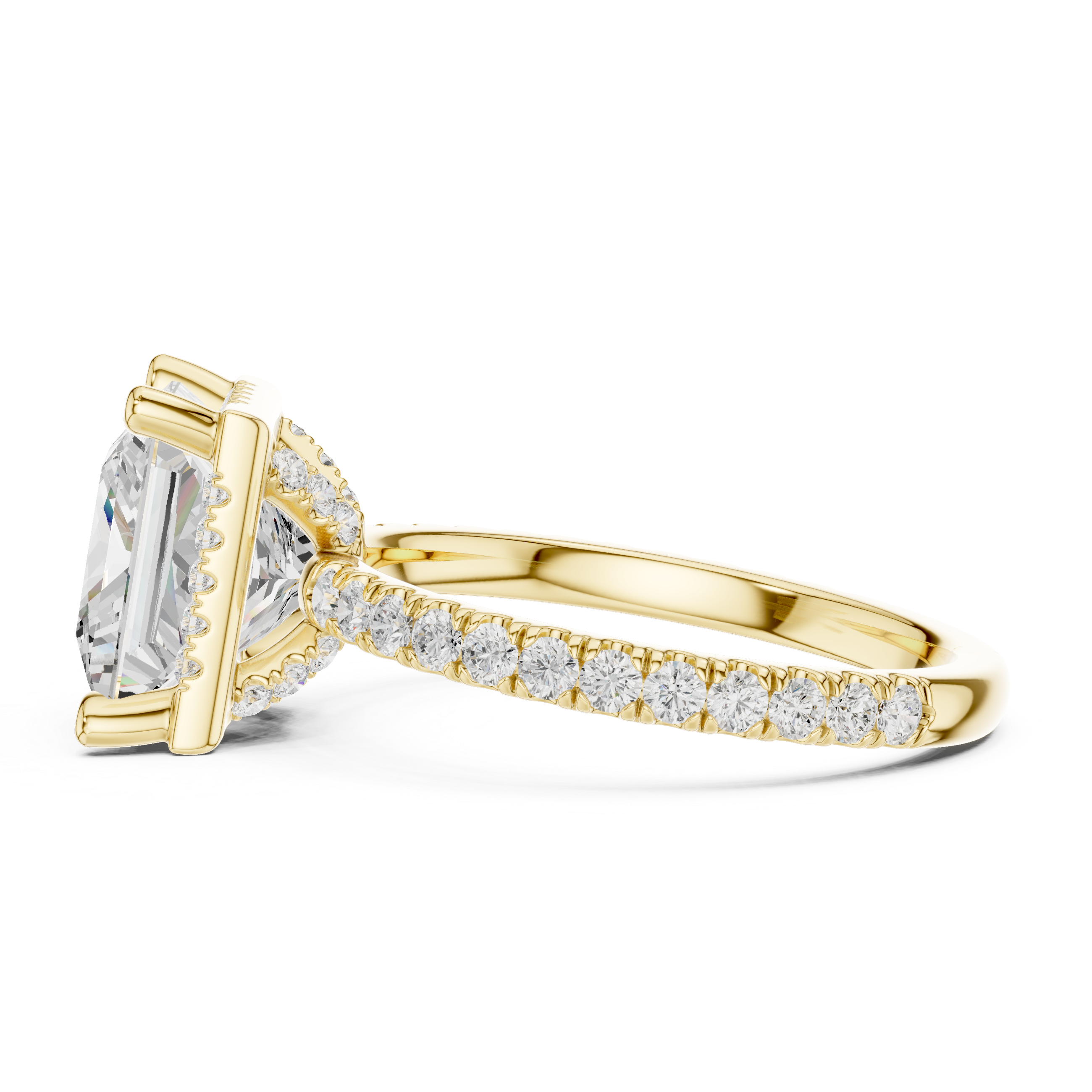 Three stone  with accent diamonds