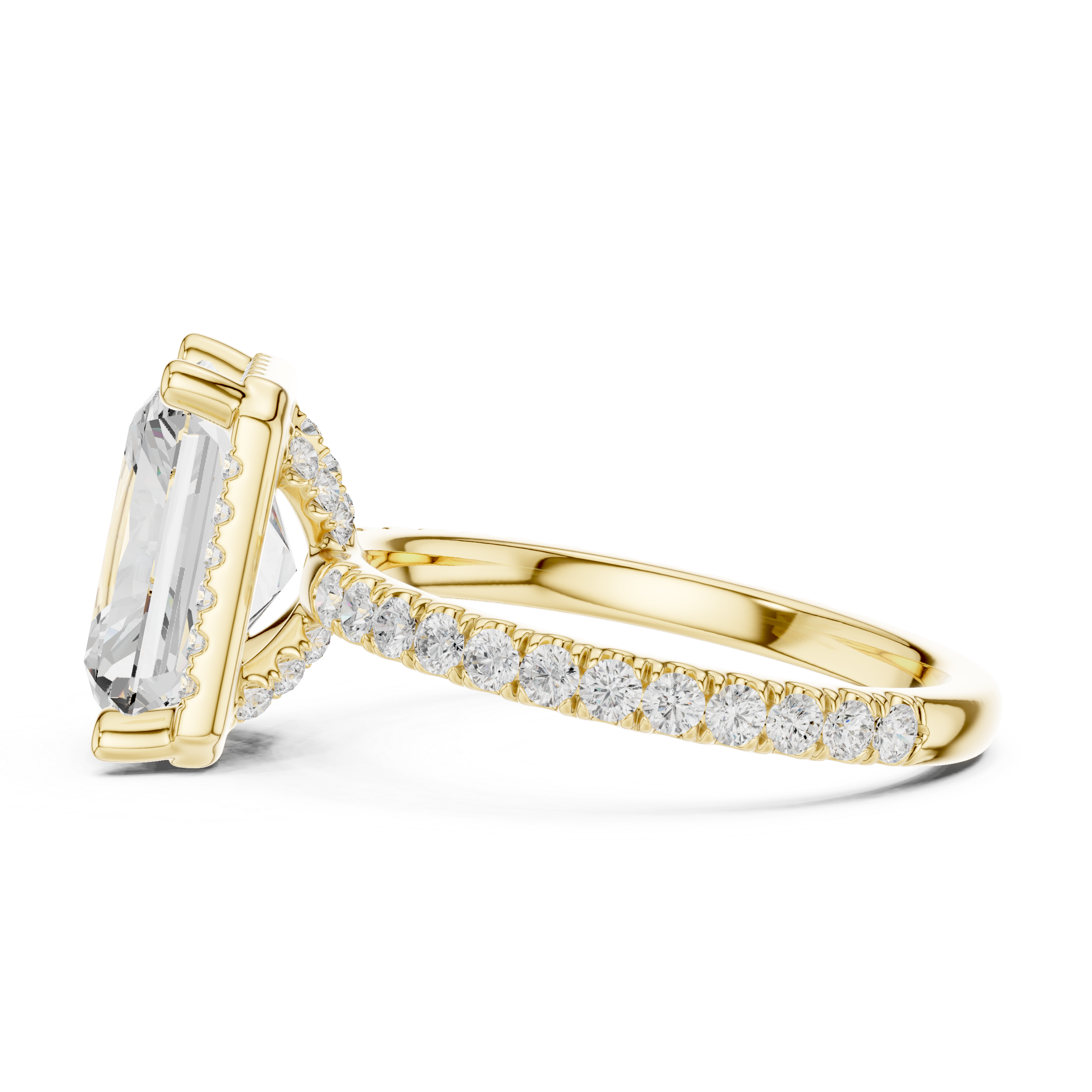 Three stone  with accent diamonds