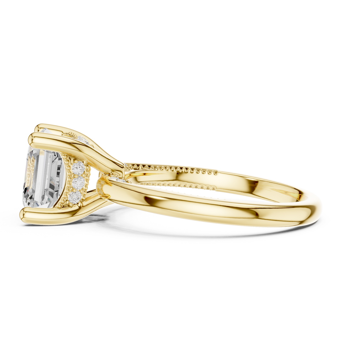 Three stone  with accent diamonds