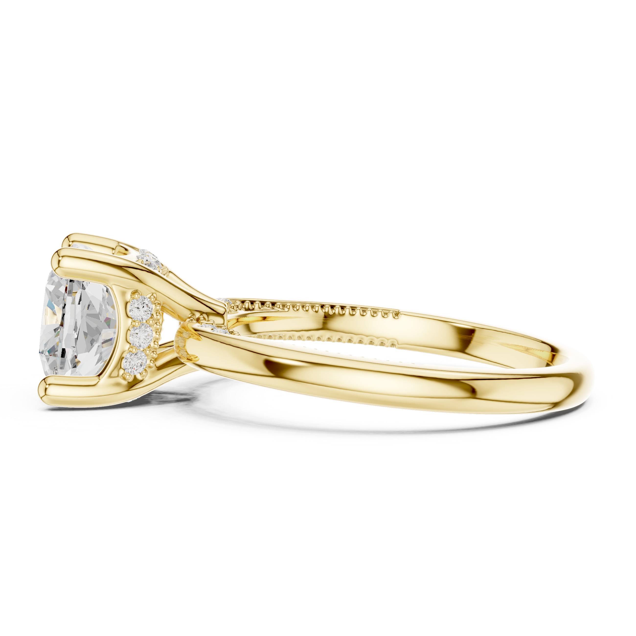 Three stone  with accent diamonds