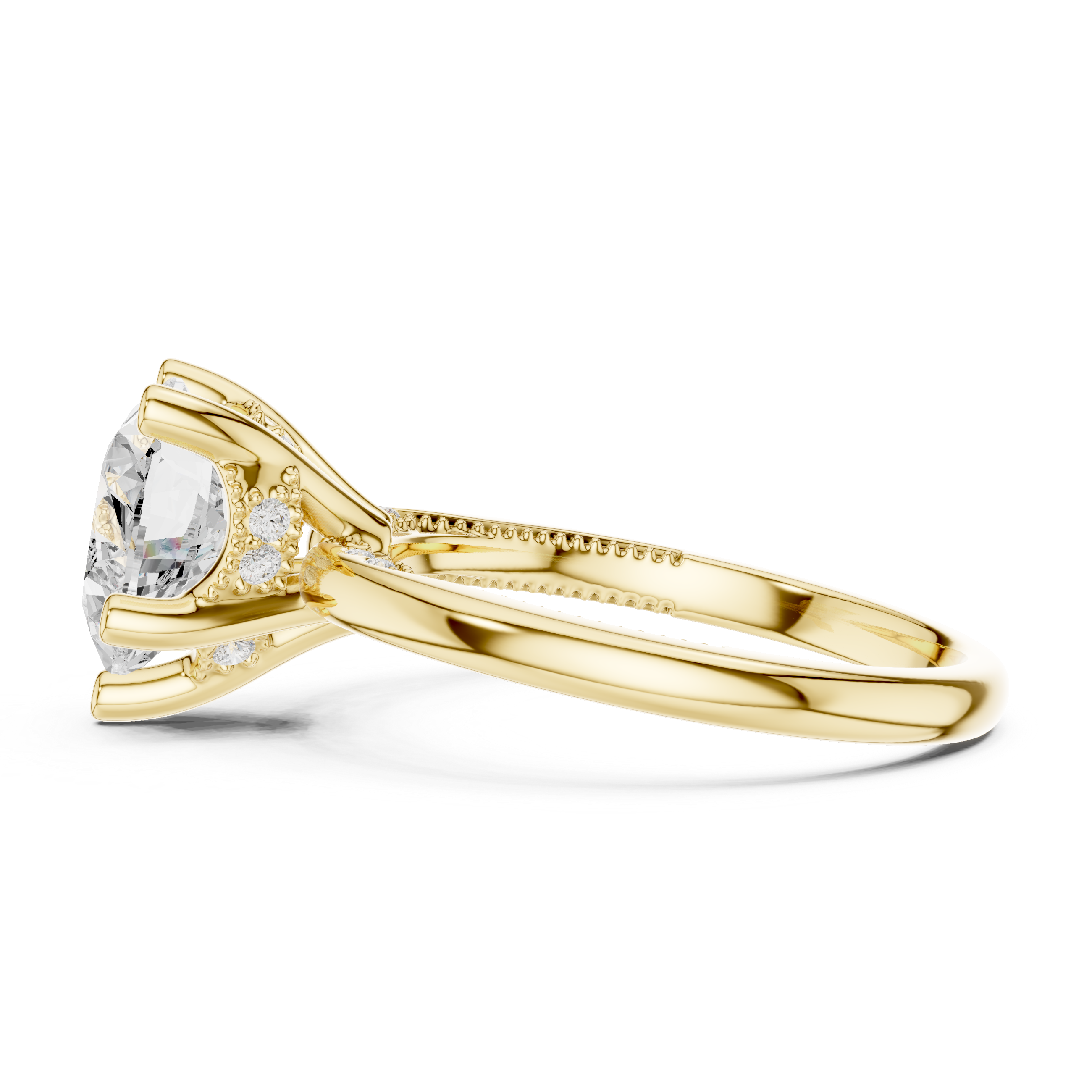 Three stone  with accent diamonds
