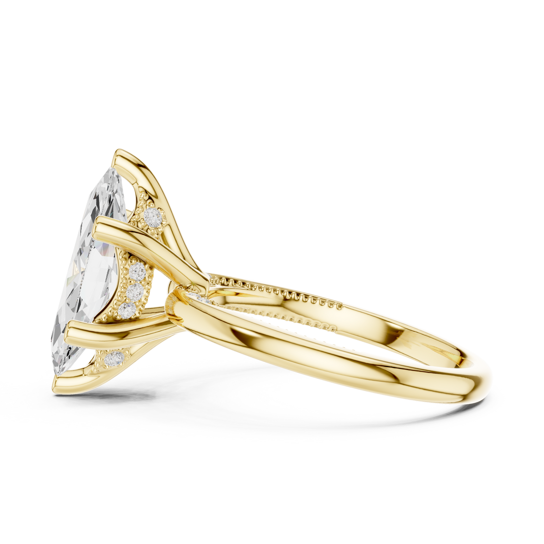 Three stone  with accent diamonds