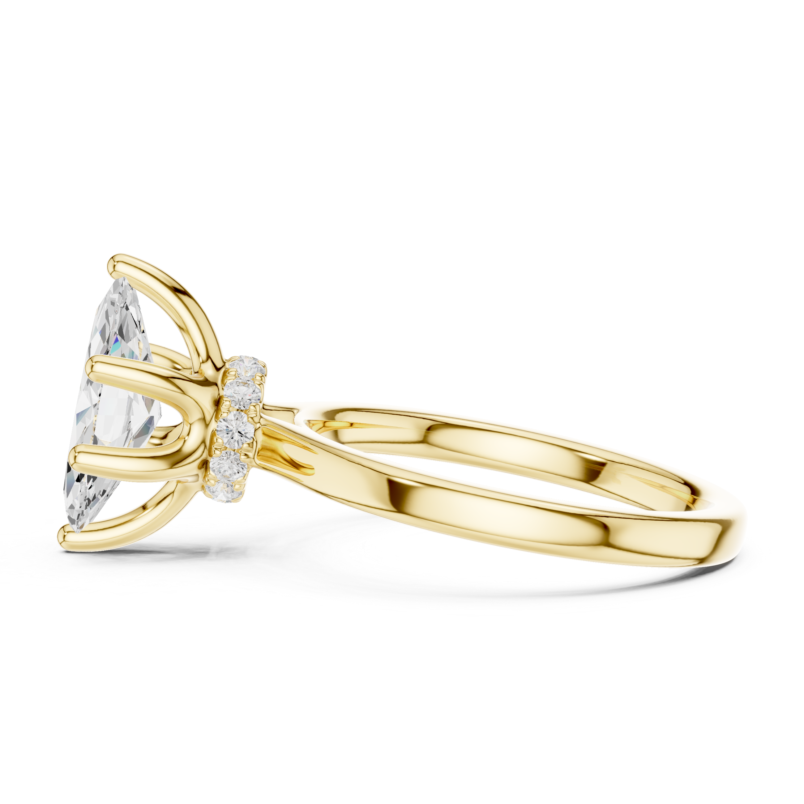 Three stone  with accent diamonds