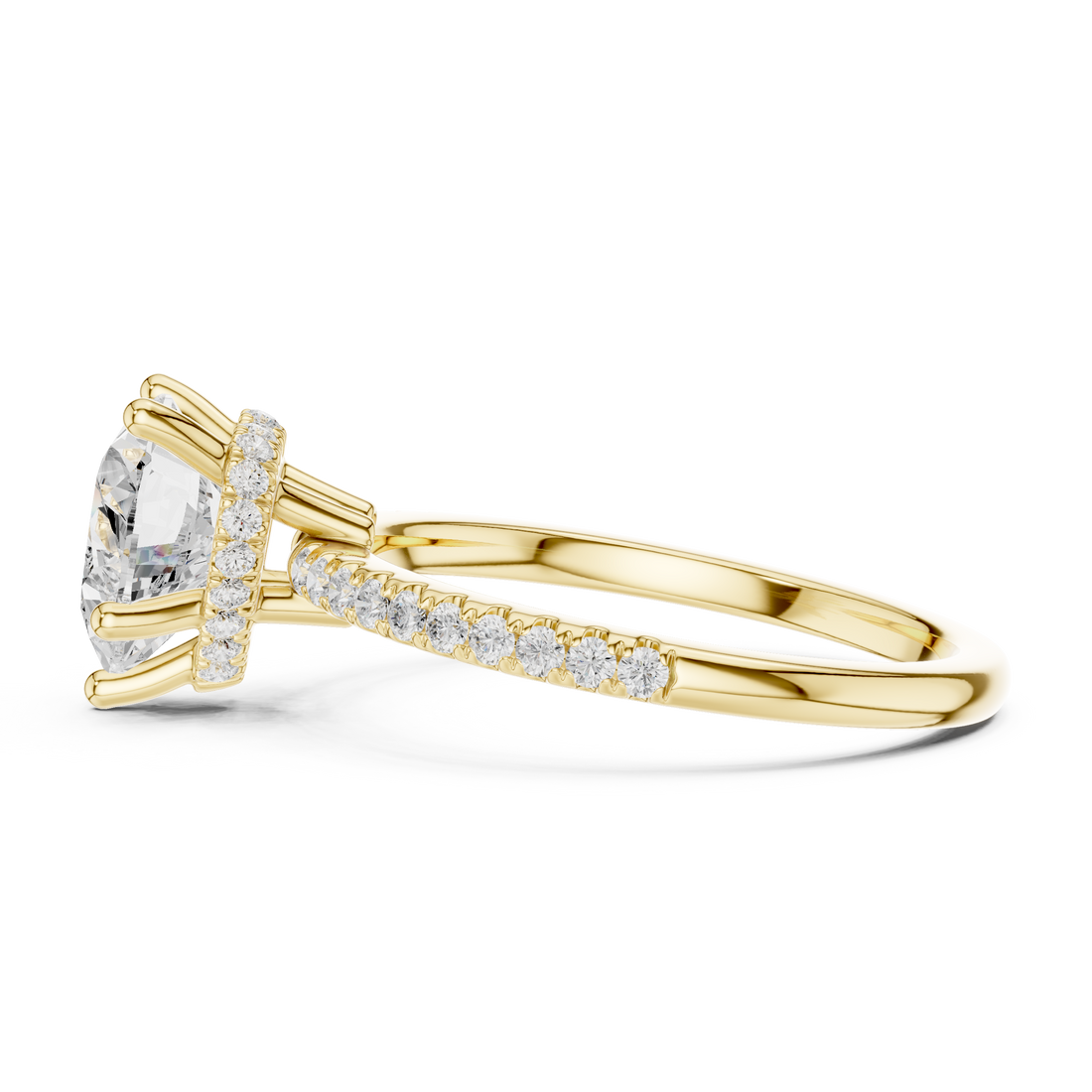 Three stone  with accent diamonds