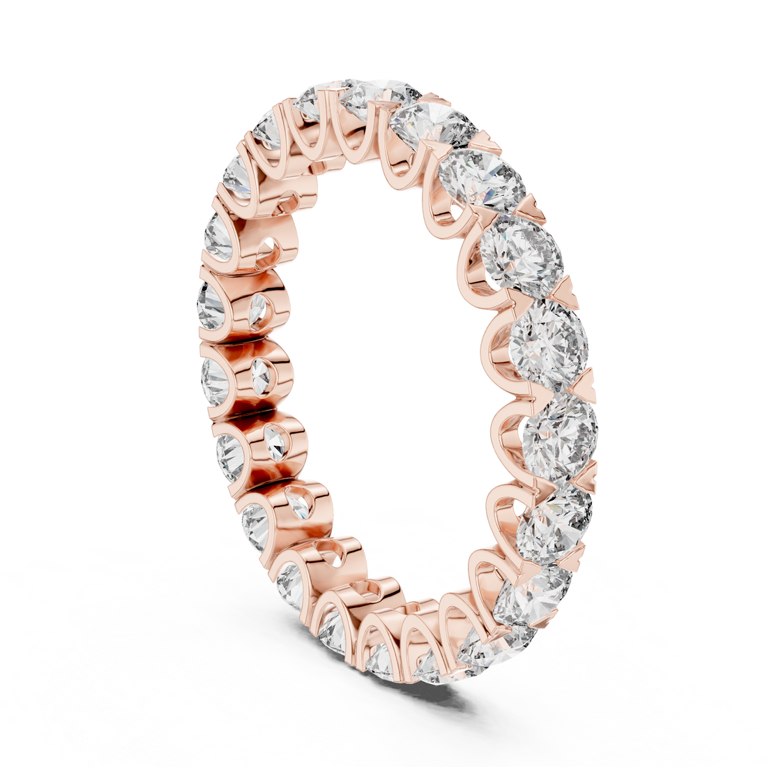 Round Brilliant Diamond Eternity Band with 21 Stone Collet Setting