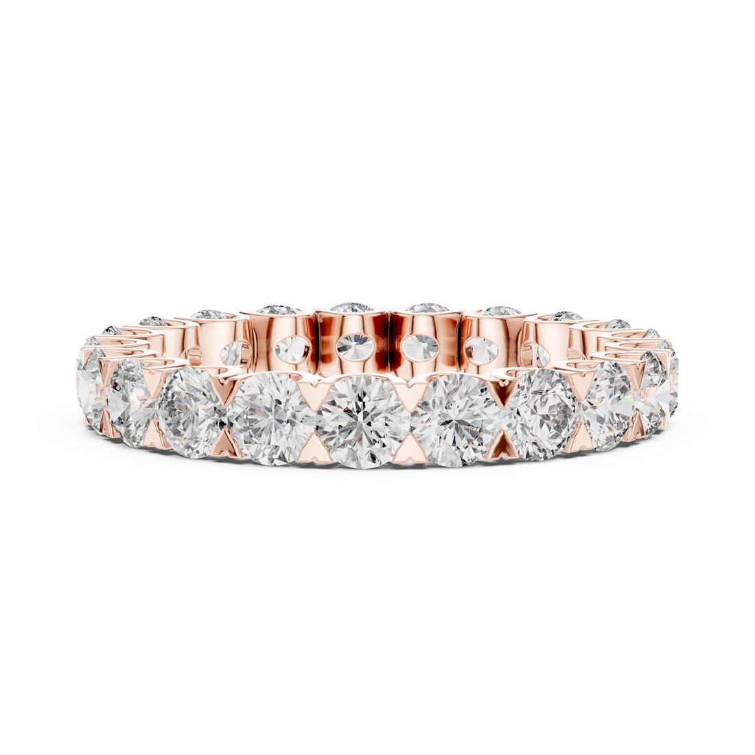 Round Brilliant Diamond Eternity Band with 21 Stone Collet Setting