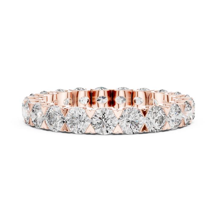 Round Brilliant Diamond Eternity Band with 21 Stone Collet Setting