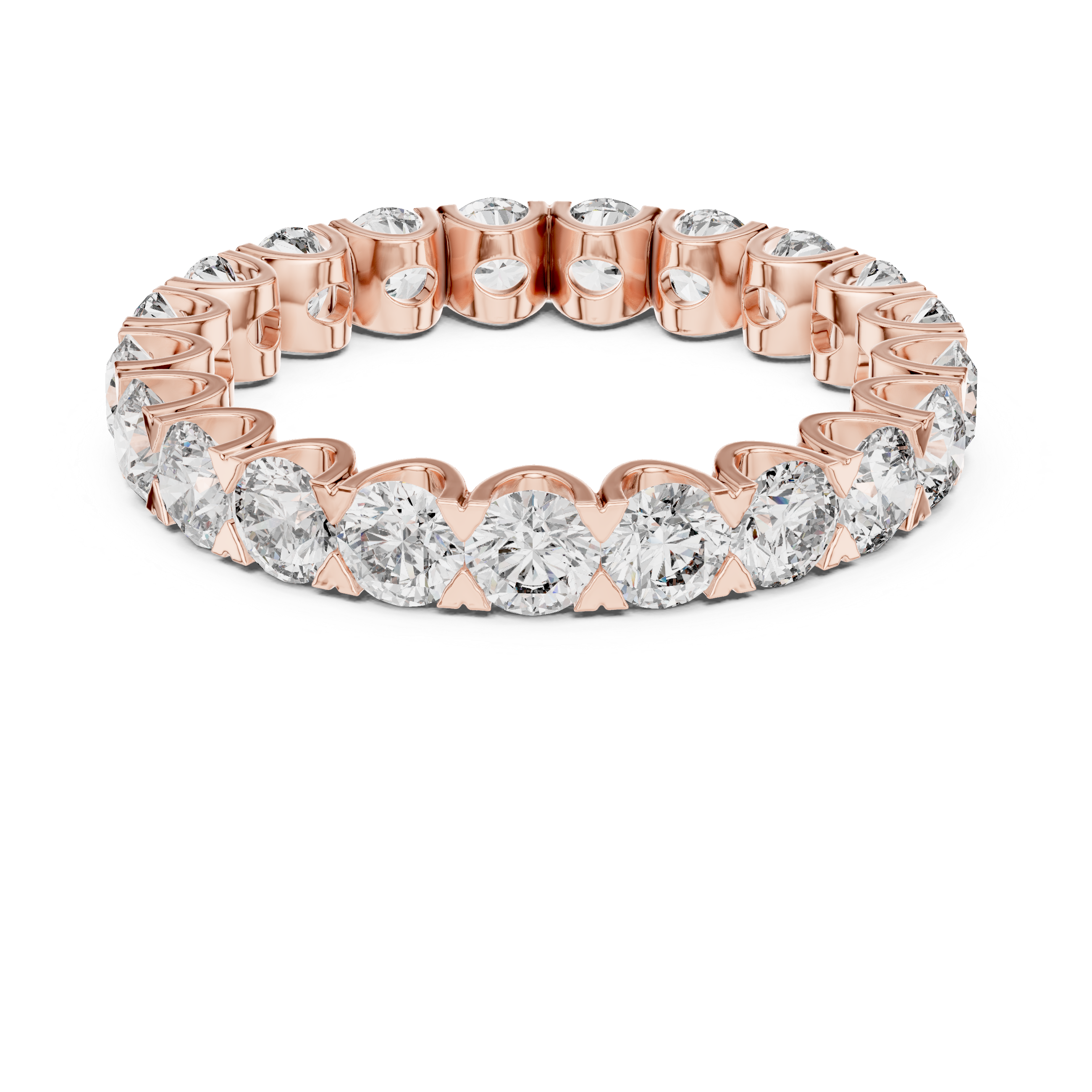 Round Brilliant Diamond Eternity Band with 21 Stone Collet Setting