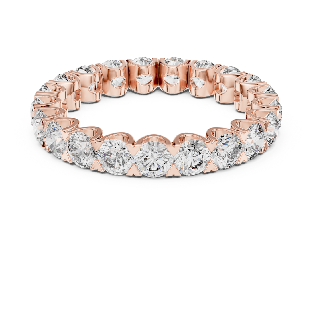 Round Brilliant Diamond Eternity Band with 21 Stone Collet Setting