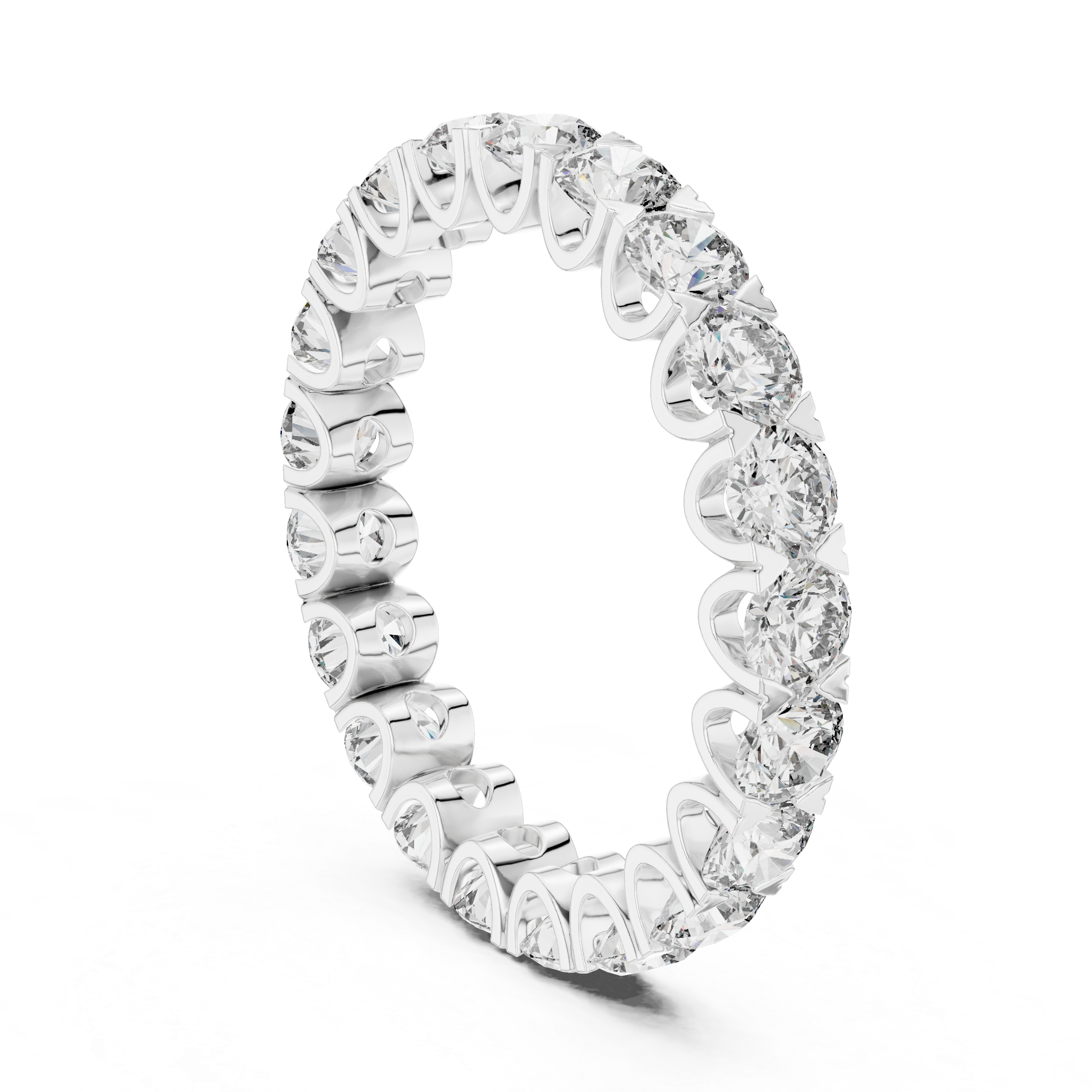 Round Brilliant Diamond Eternity Band with 21 Stone Collet Setting