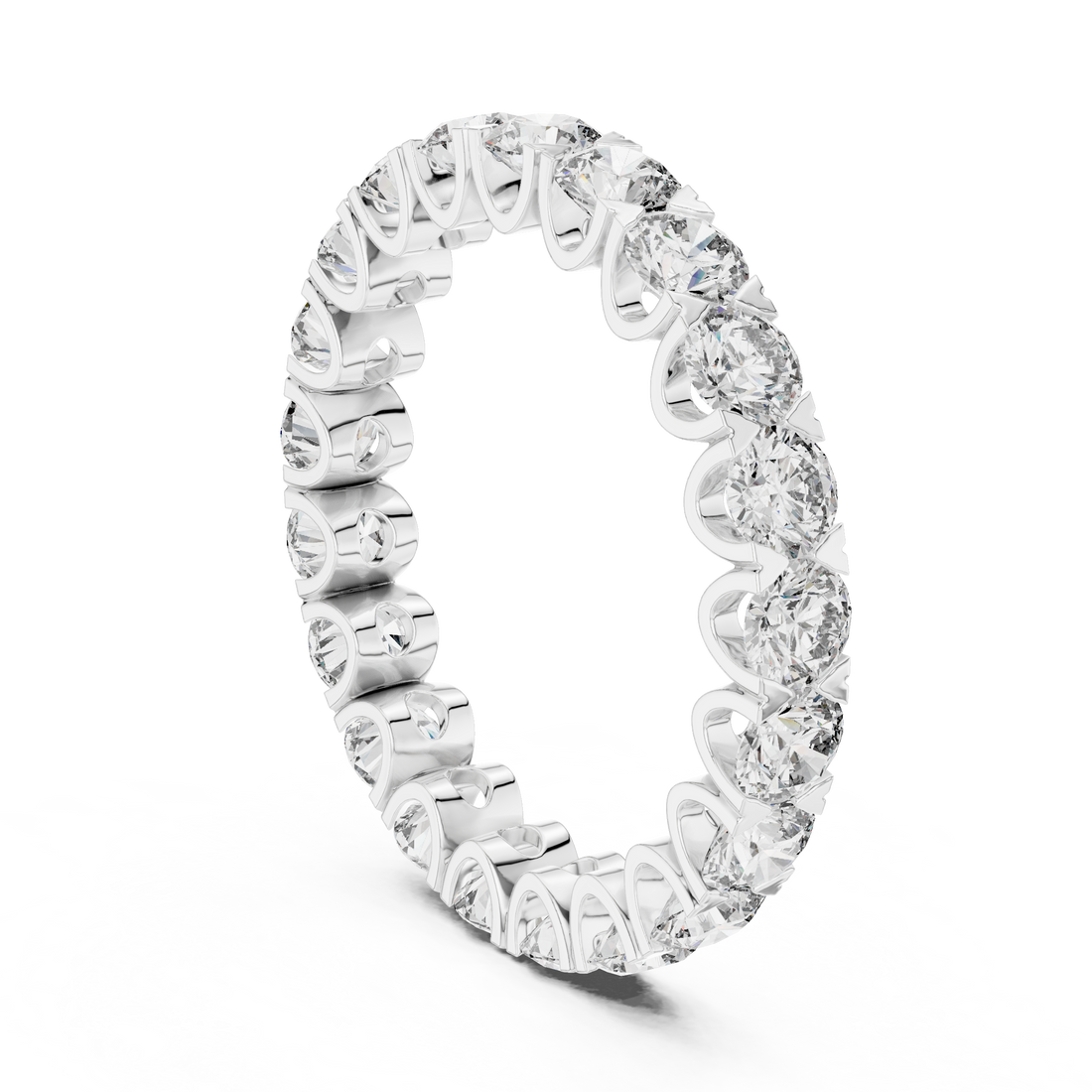 Round Brilliant Diamond Eternity Band with 21 Stone Collet Setting