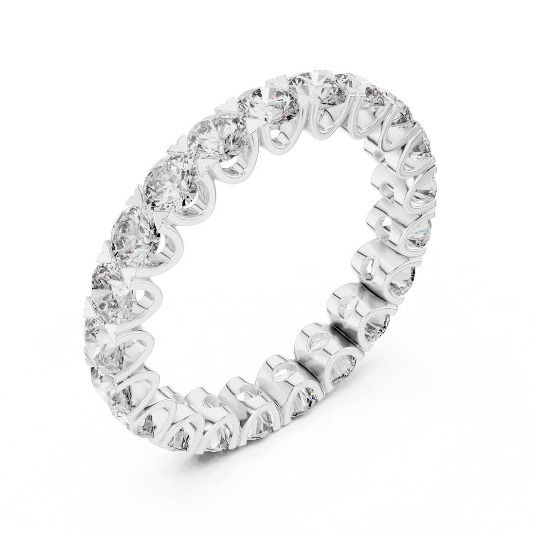 Round Brilliant Diamond Eternity Band with 21 Stone Collet Setting