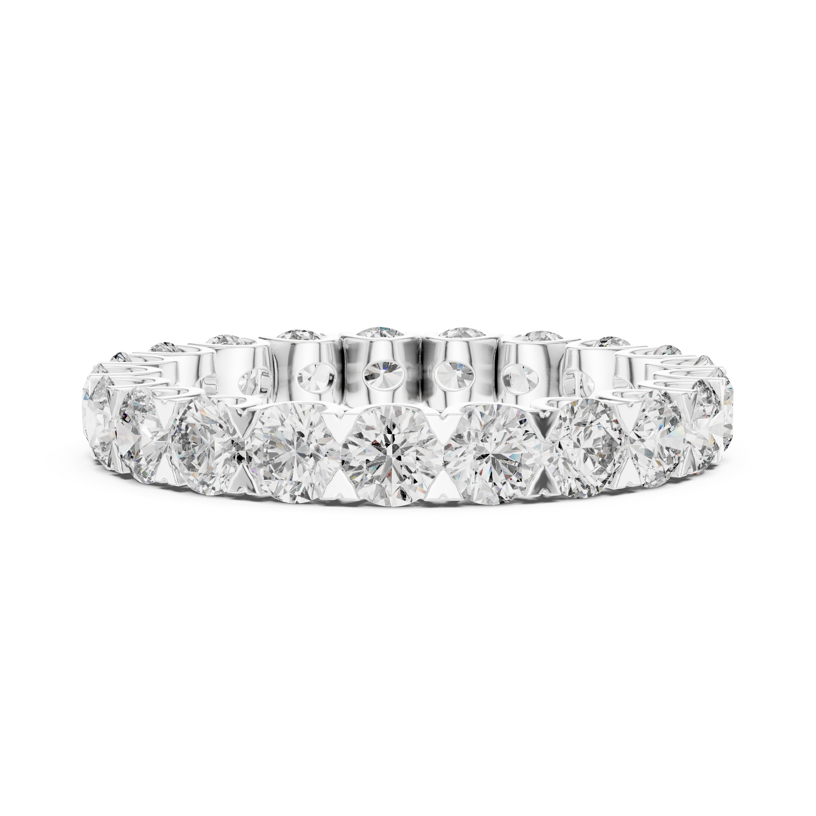 Round Brilliant Diamond Eternity Band with 21 Stone Collet Setting