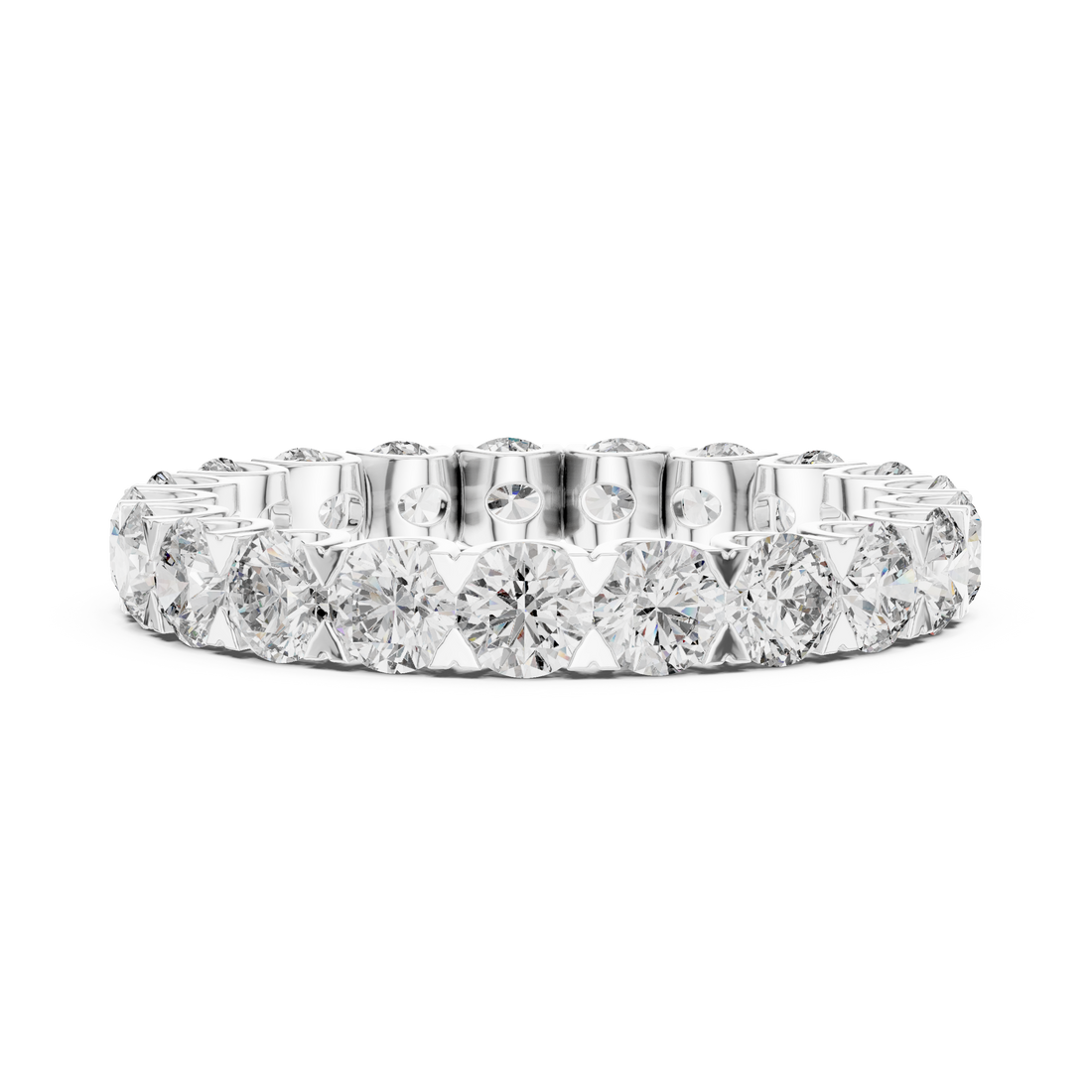 Round Brilliant Diamond Eternity Band with 21 Stone Collet Setting