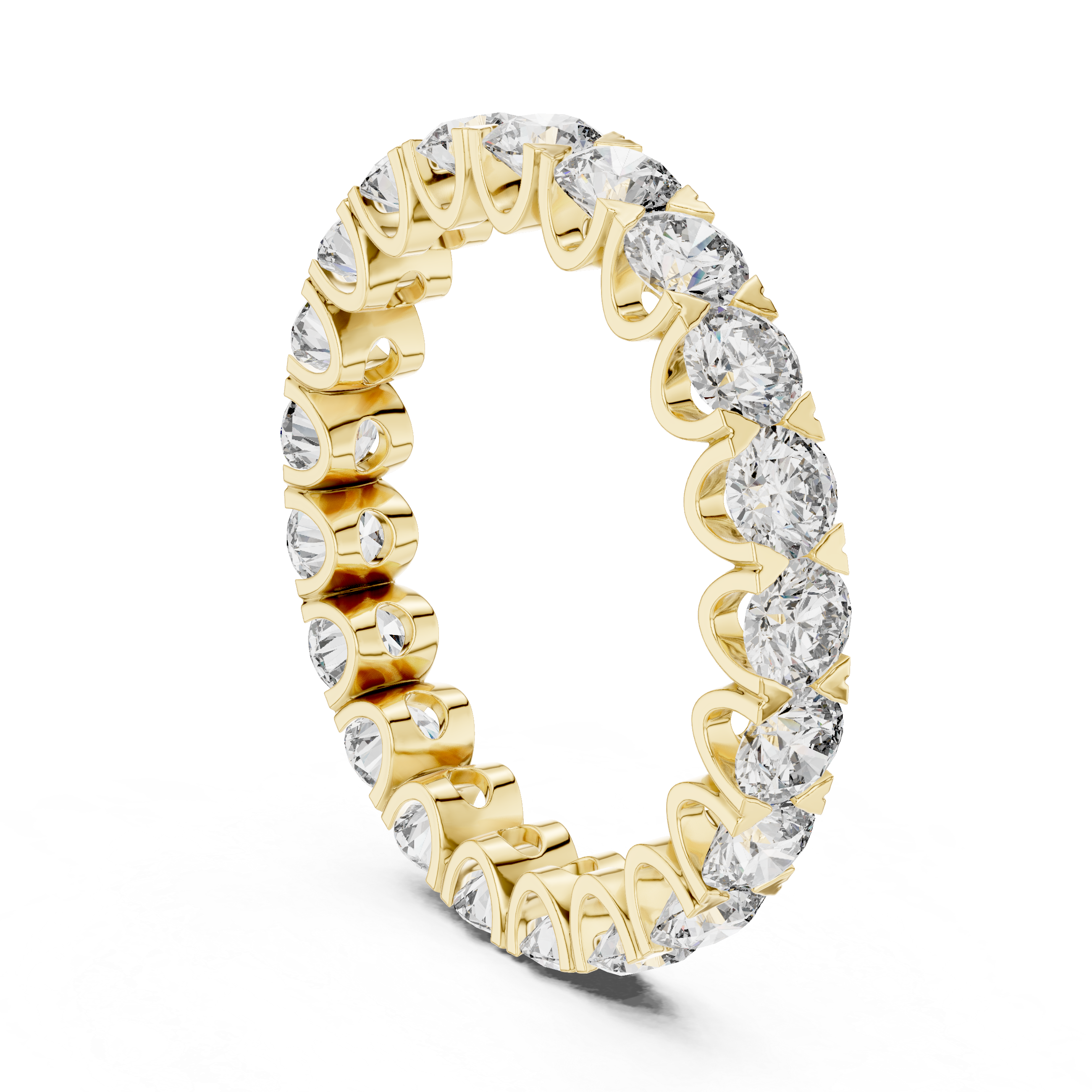Round Brilliant Diamond Eternity Band with 21 Stone Collet Setting