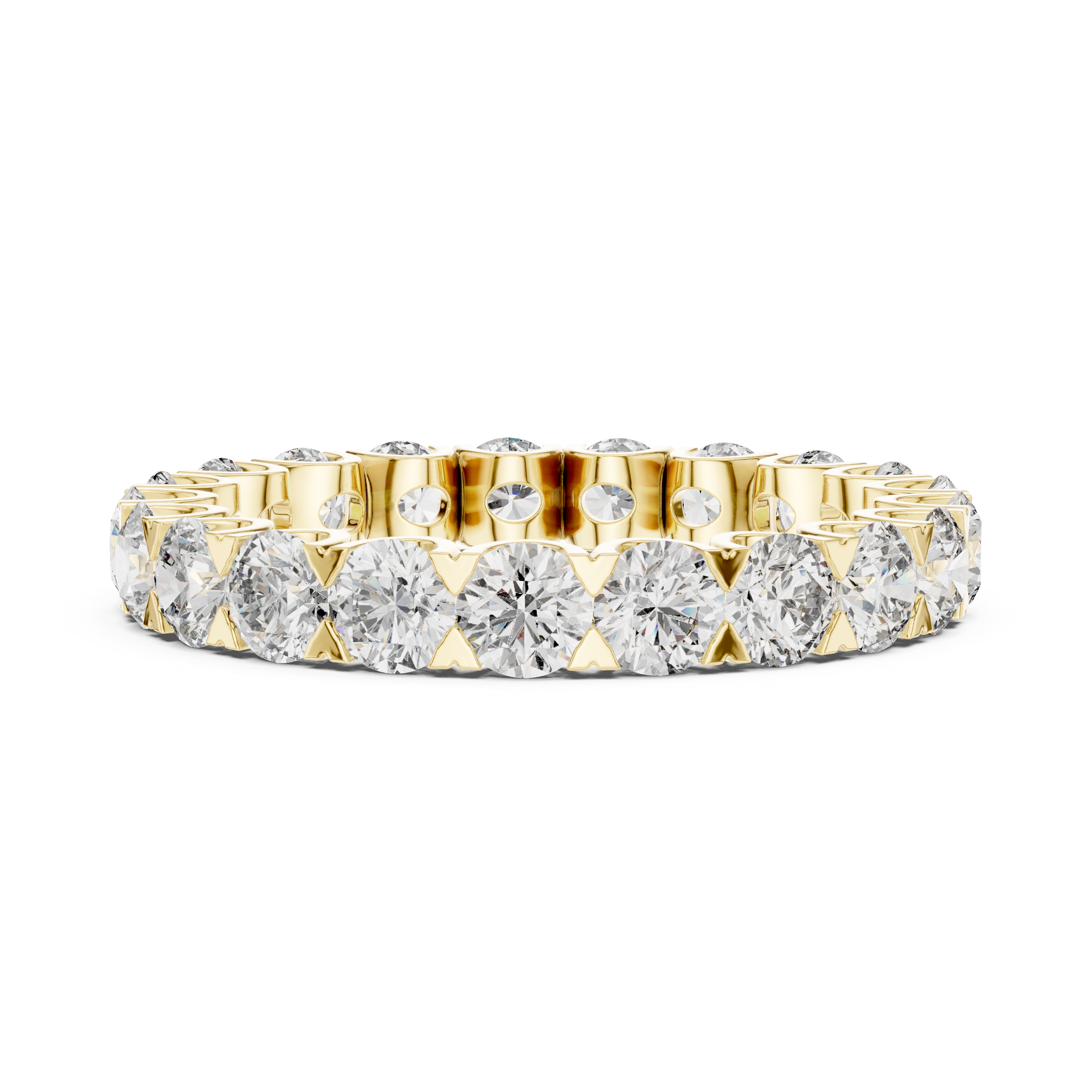 Round Brilliant Diamond Eternity Band with 21 Stone Collet Setting