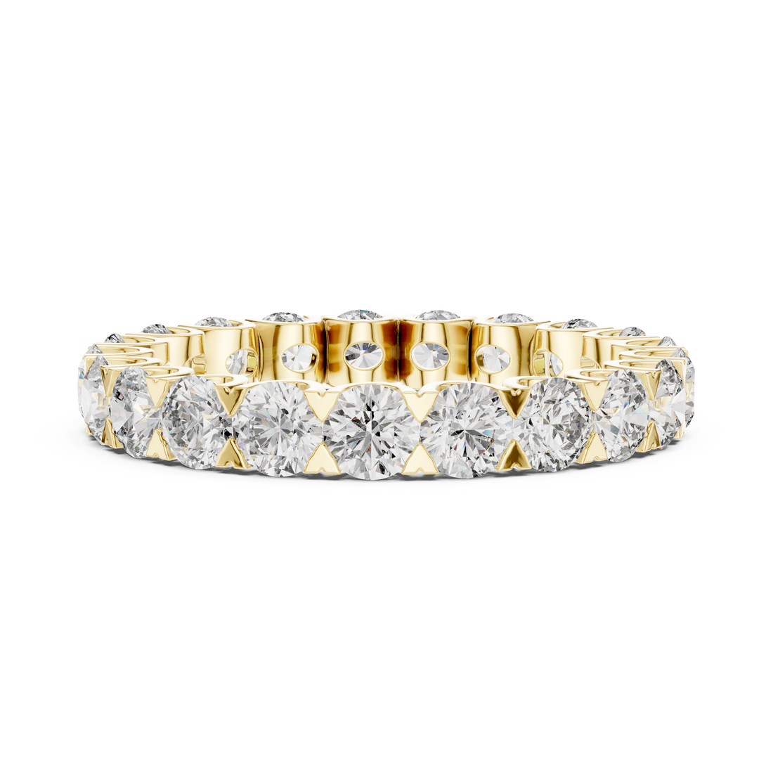 Round Brilliant Diamond Eternity Band with 21 Stone Collet Setting