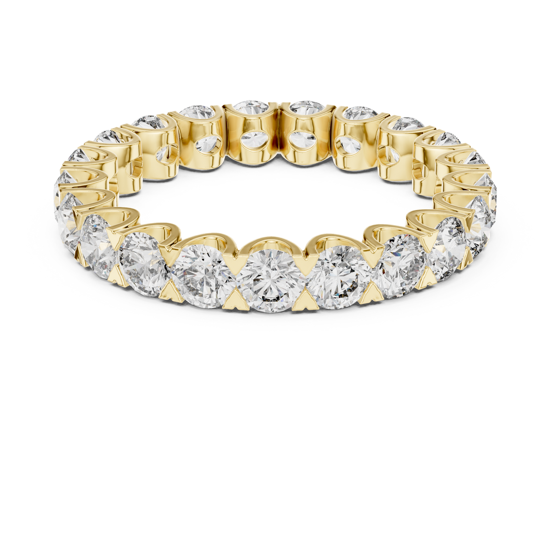 Round Brilliant Diamond Eternity Band with 21 Stone Collet Setting