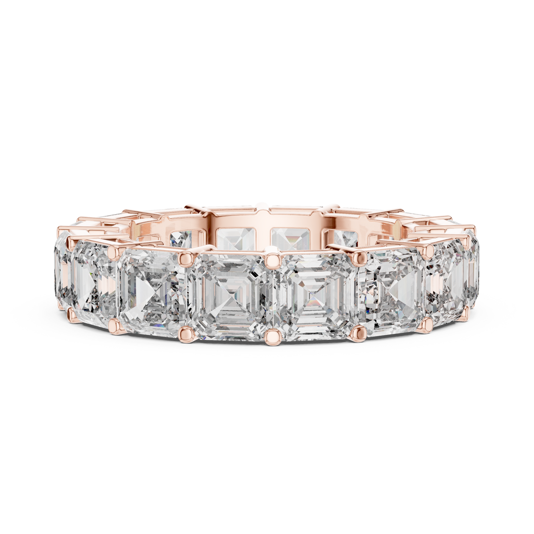 Emerald Cut Diamond Eternity Band with Collet Setting