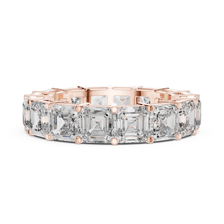 Emerald Cut Diamond Eternity Band with Collet Setting