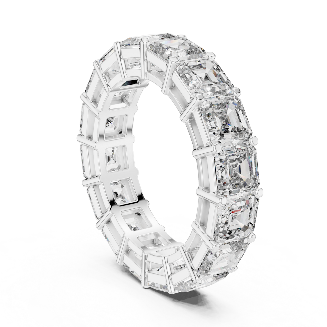 Emerald Cut Diamond Eternity Band with Collet Setting