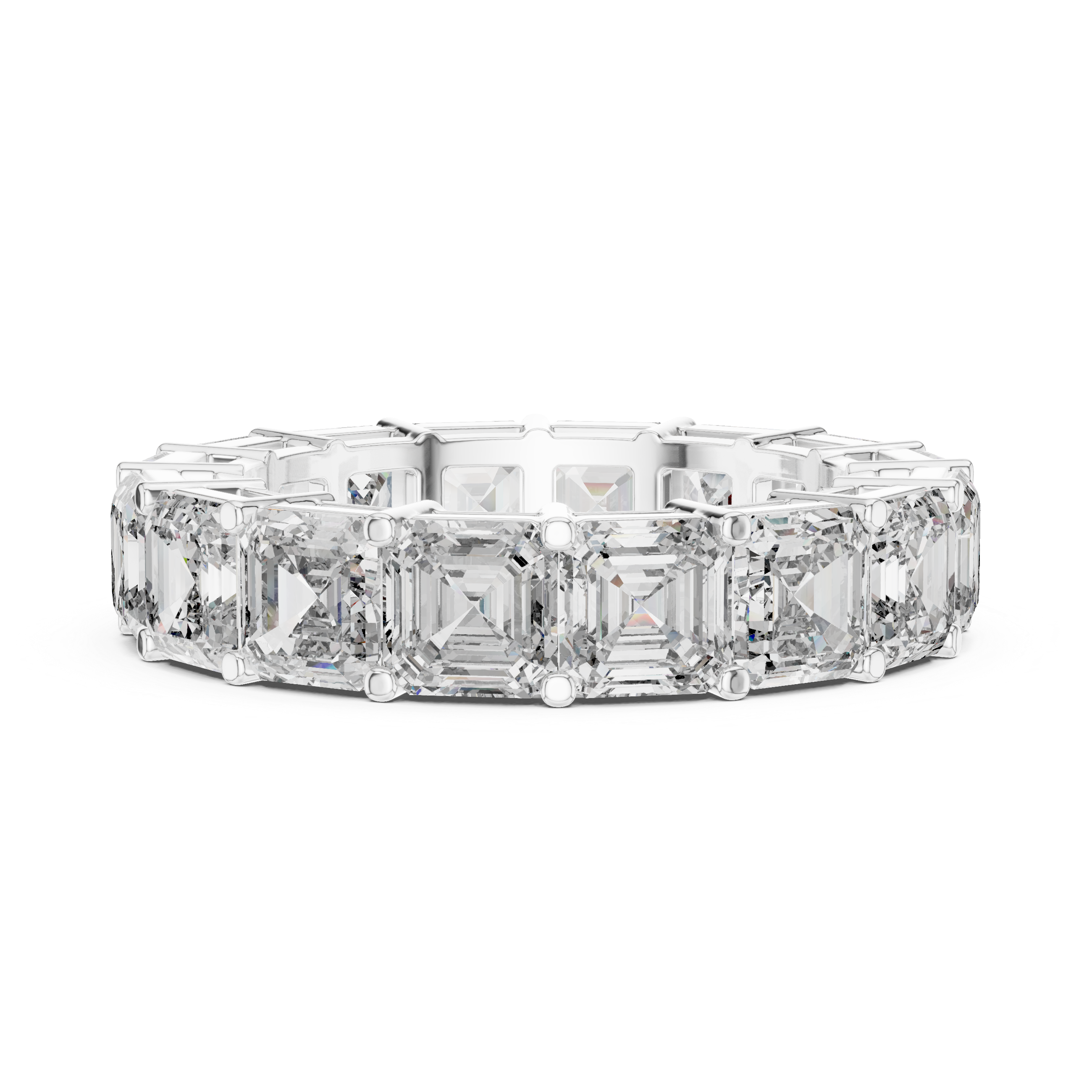 Emerald Cut Diamond Eternity Band with Collet Setting