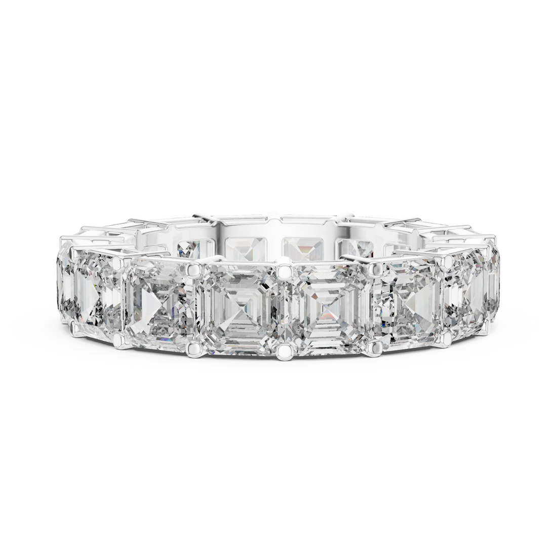 Emerald Cut Diamond Eternity Band with Collet Setting