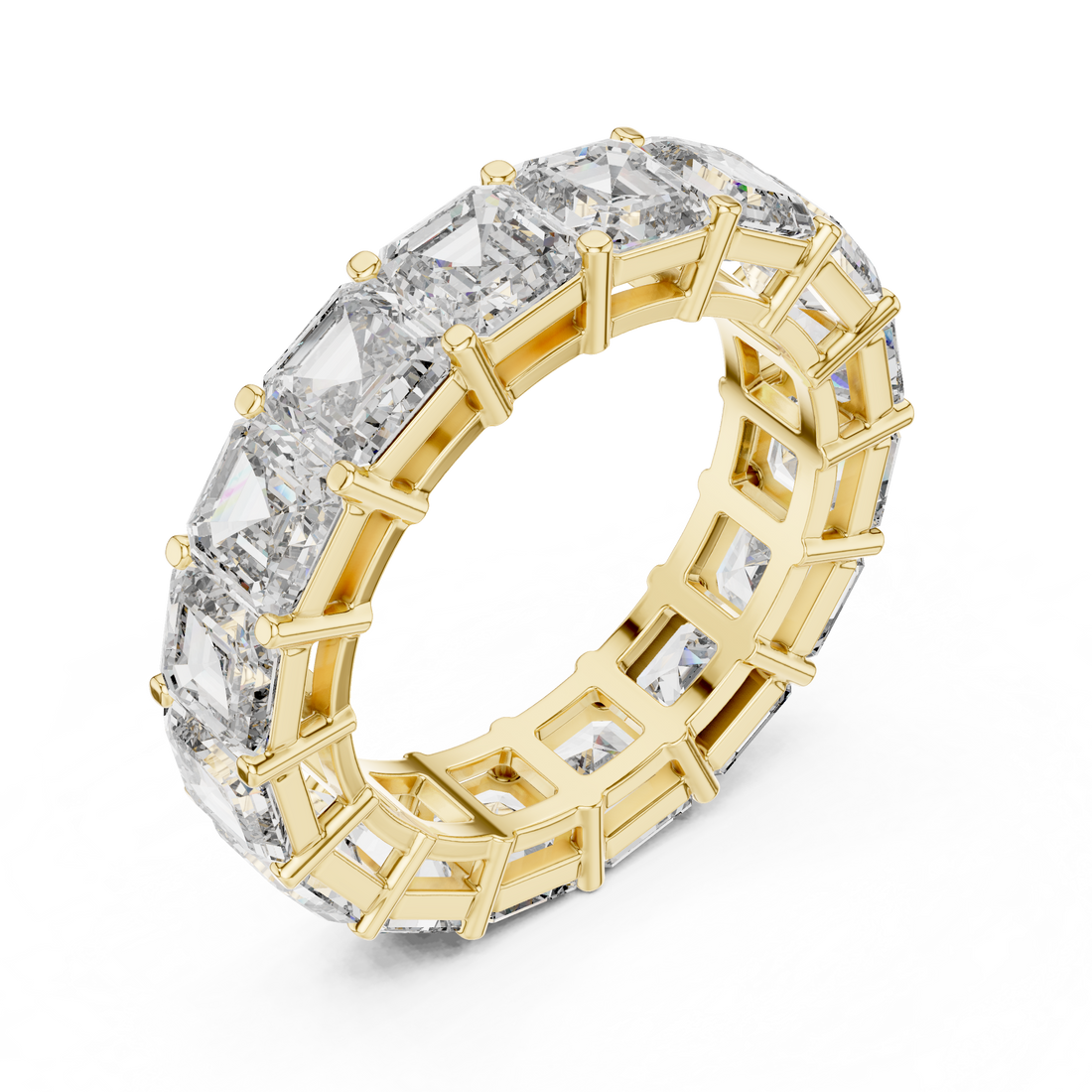 Emerald Cut Diamond Eternity Band with Collet Setting
