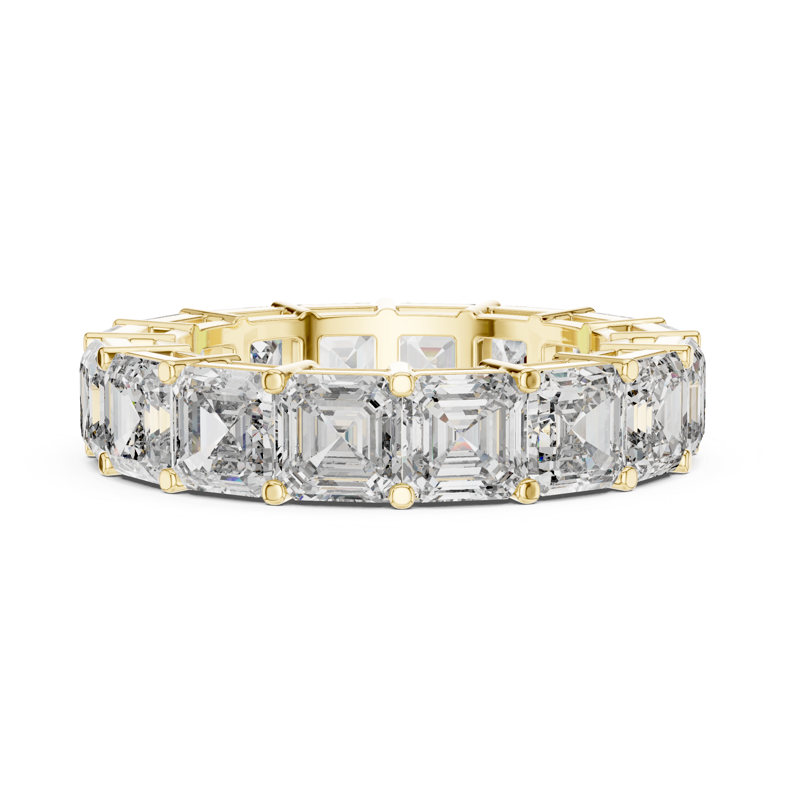 Emerald Cut Diamond Eternity Band with Collet Setting
