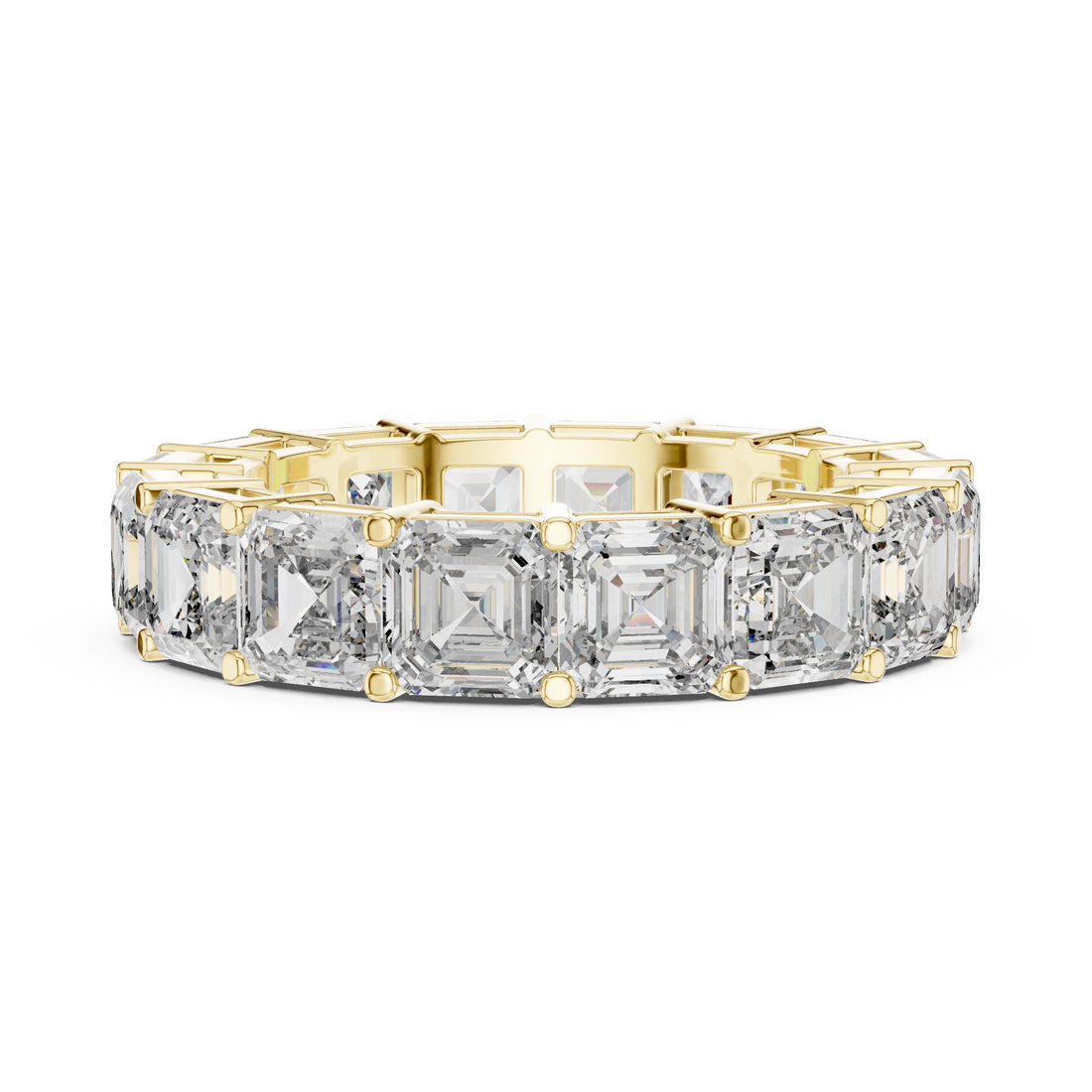 Emerald Cut Diamond Eternity Band with Collet Setting