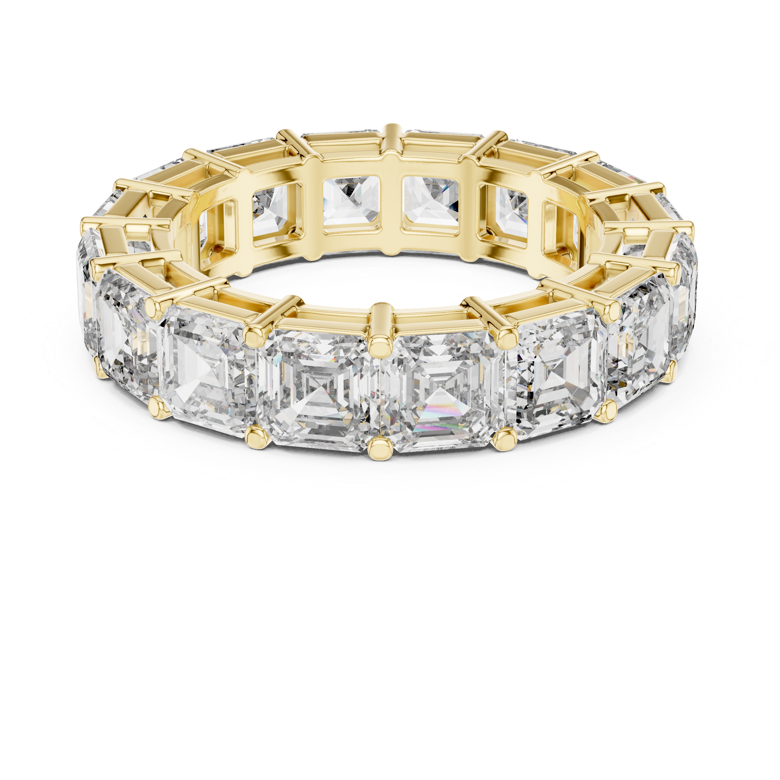 Emerald Cut Diamond Eternity Band with Collet Setting